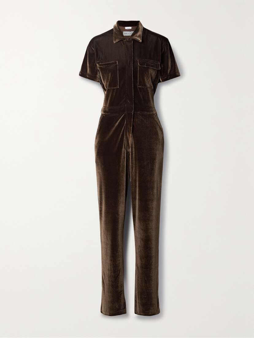 Rivet Utility Worker Velvet Jumpsuit