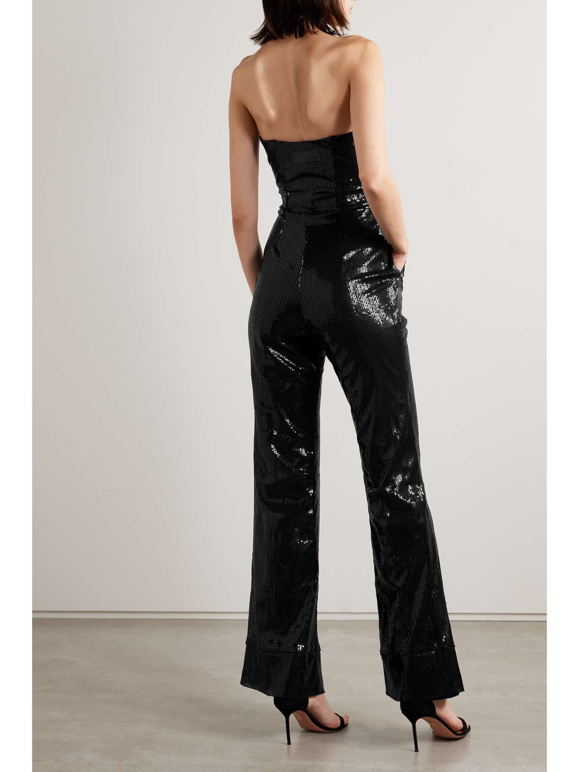 RIVET UTILITY Showstopper strapless stretch-crepe jumpsuit