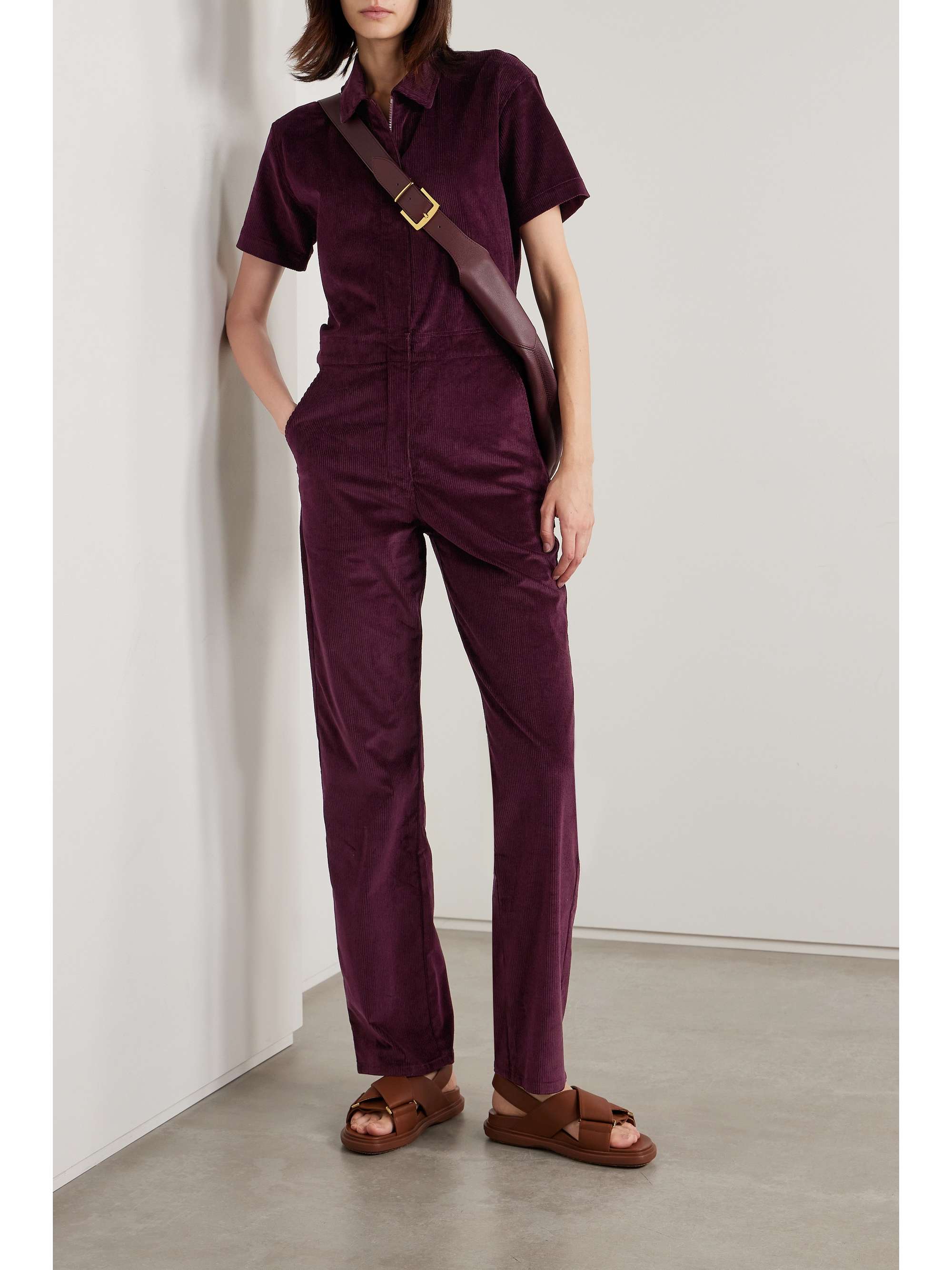 RIVET UTILITY + NET SUSTAIN Work cotton-blend twill jumpsuit
