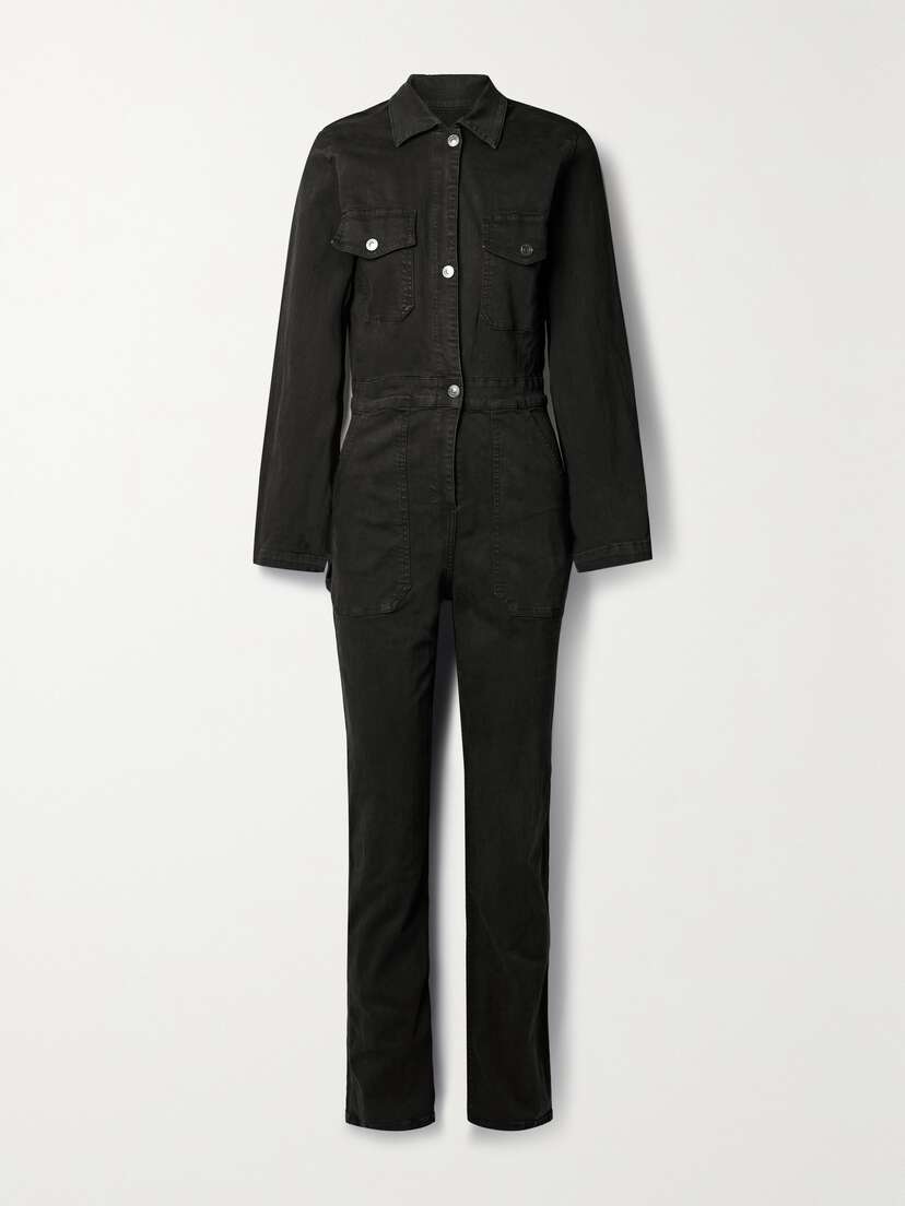 Rivet Utility + Net Sustain Powerhouse Stretch-denim Jumpsuit