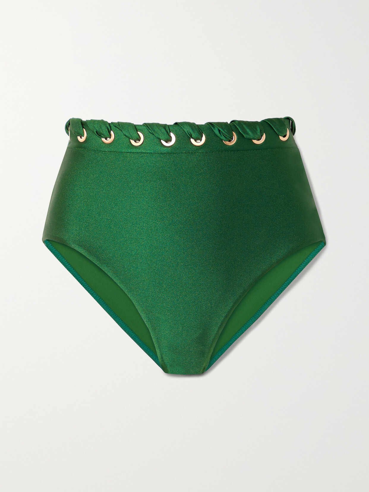 Zimmermann - Devi Eyelet-embellished Bikini Briefs - Green