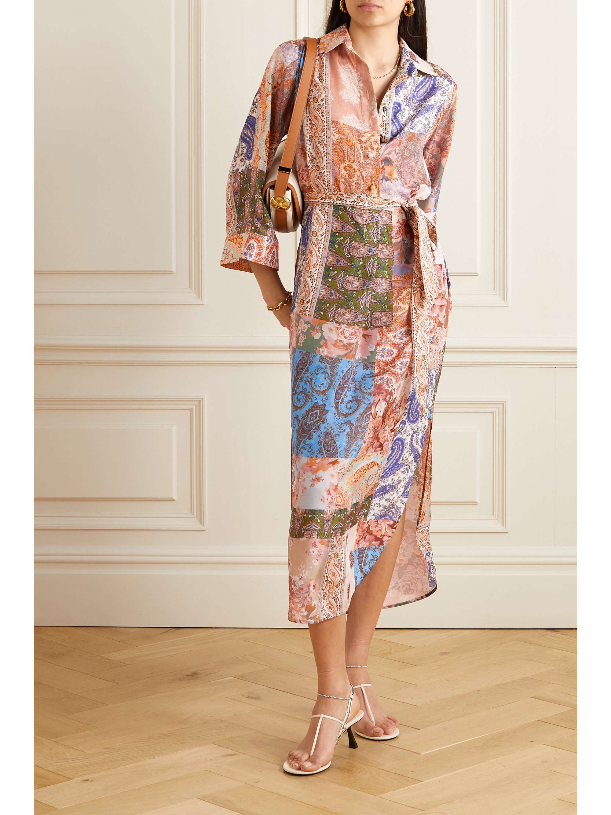 ZIMMERMANN Devi belted paisley-print silk midi shirt dress | NET-A-PORTER
