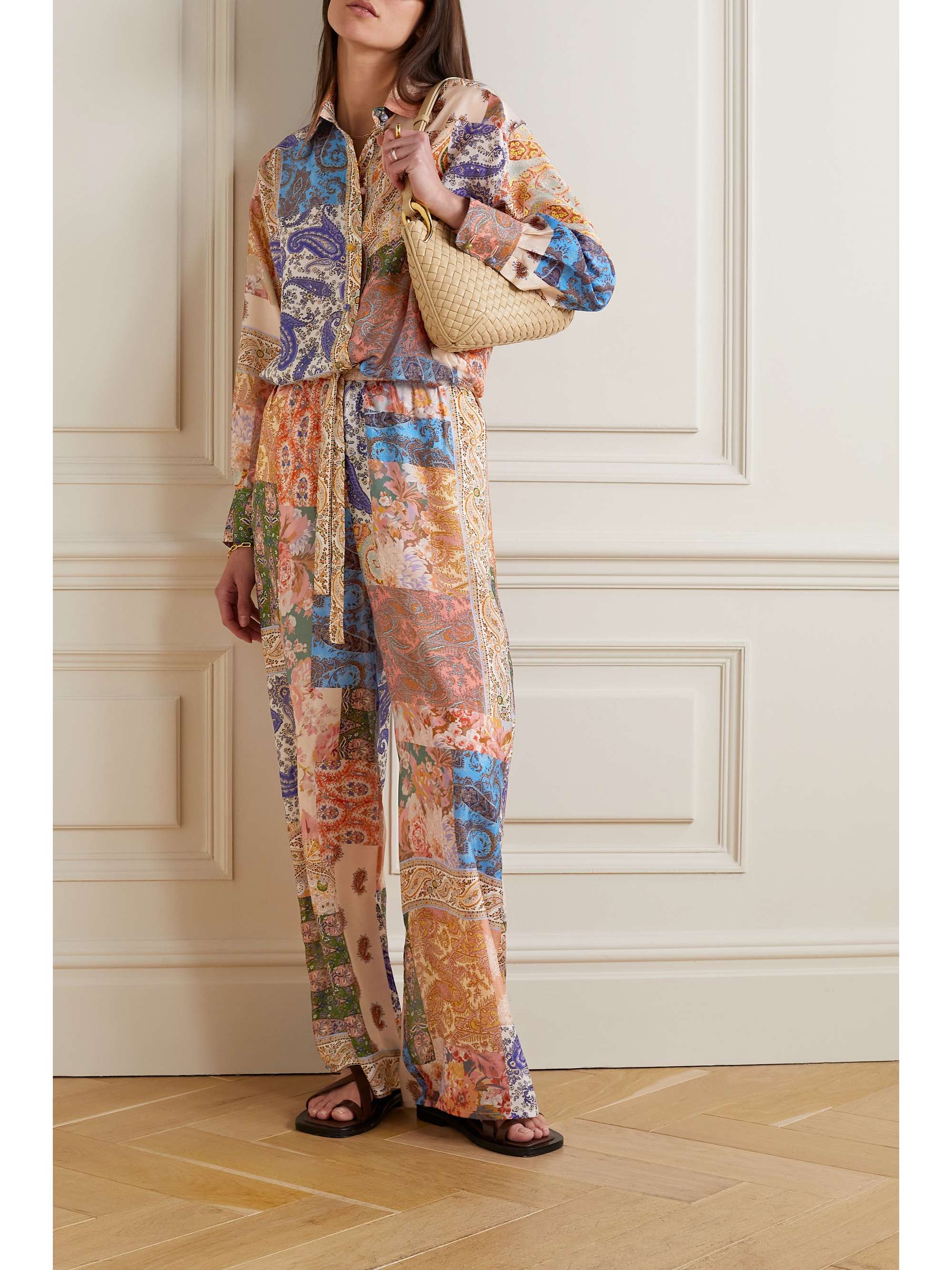 Devi printed wide-leg silk pants in multicoloured - Zimmermann