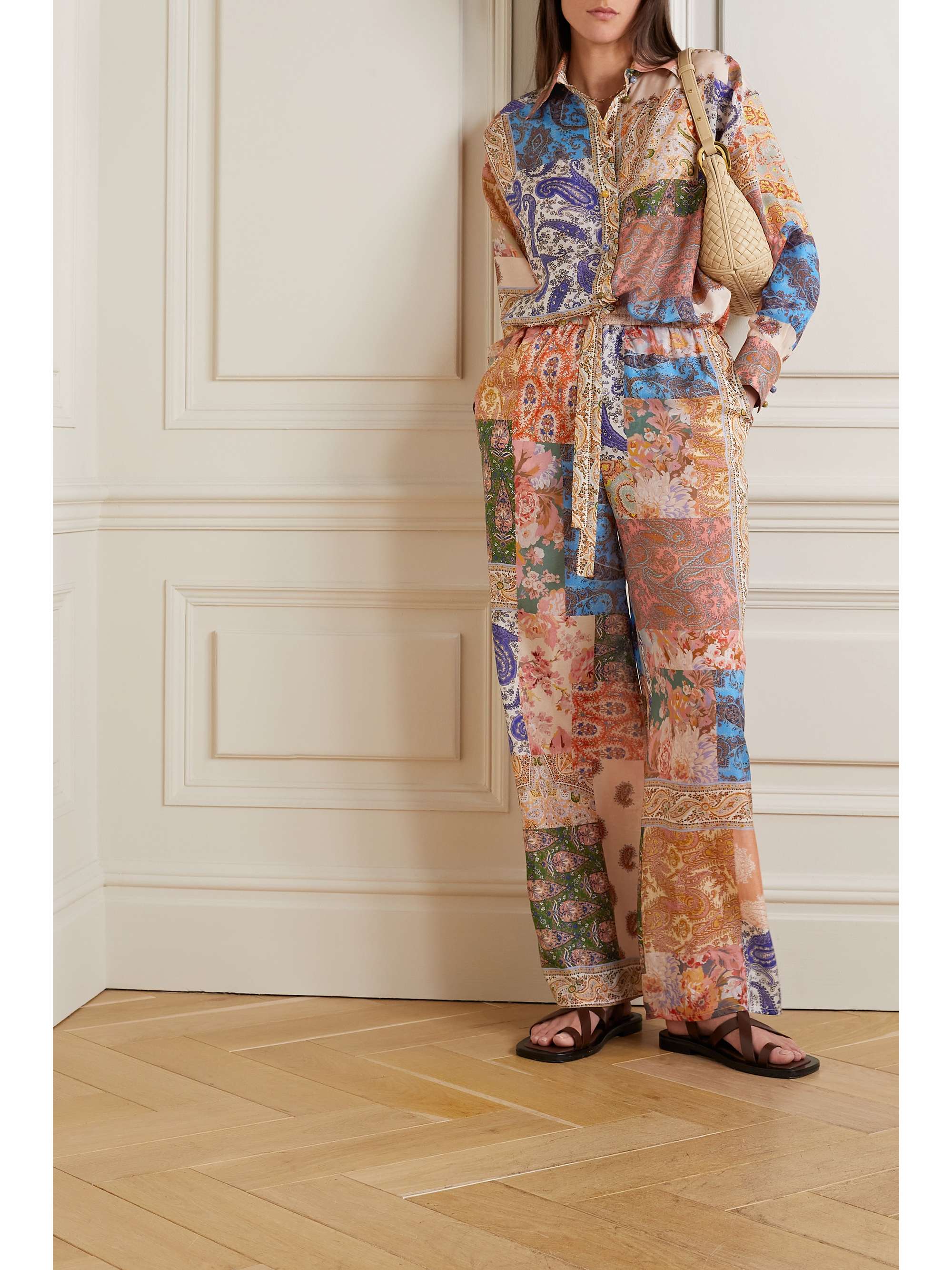 ZIMMERMANN Davi patchwork paisley-print silk shirt