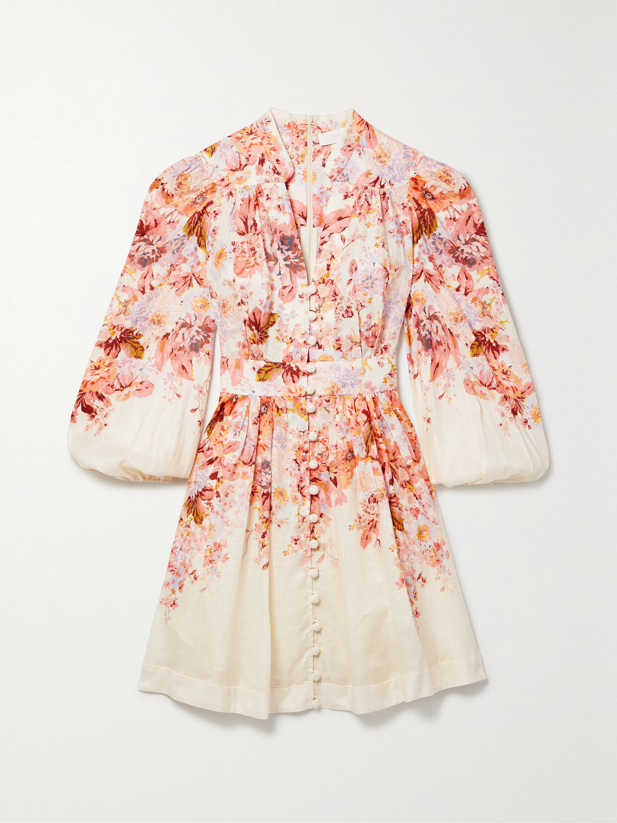 Zimmermann Devi Floral-print Linen Mini Dress