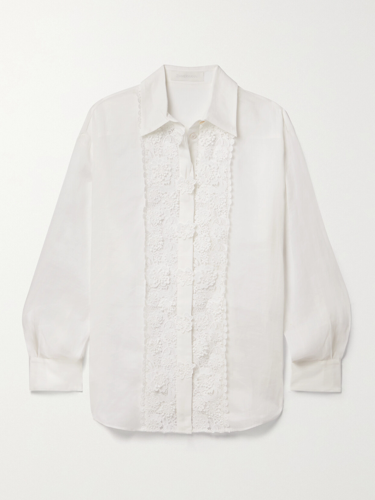 Zimmermann - Guipure Lace And Ramie Blouse - Ivory