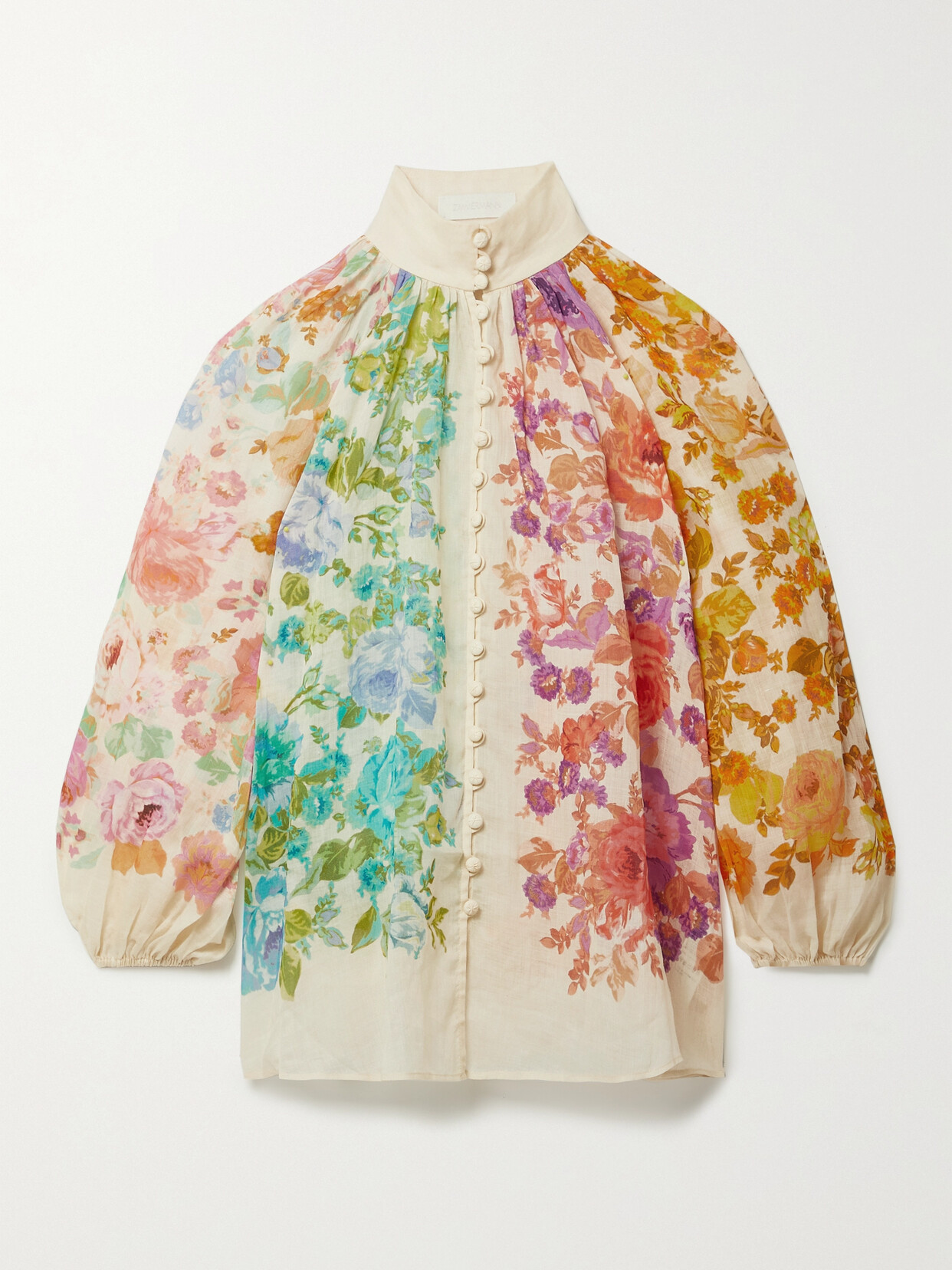 ZIMMERMANN RAIE FLORAL-PRINT RAMIE BLOUSE