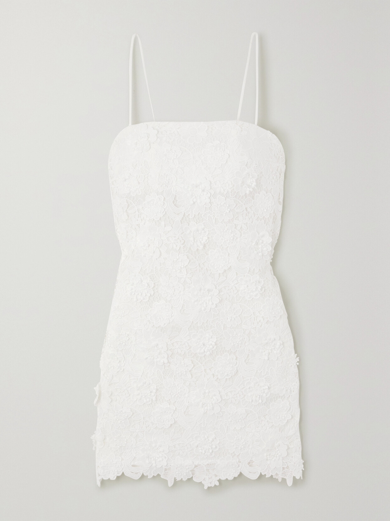 Zimmermann Raie Lace Flower Mini Dress In White