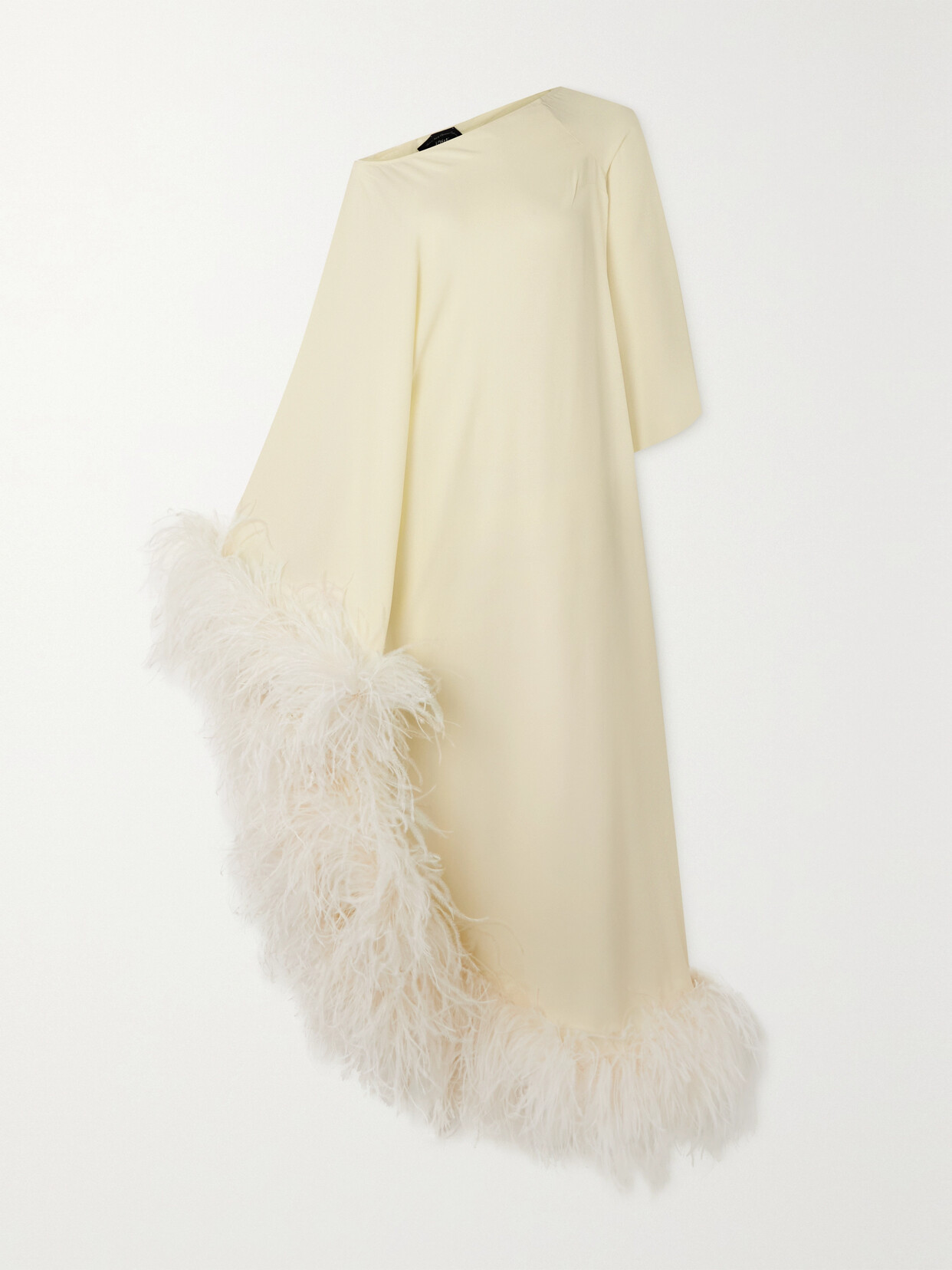 Taller Marmo - Ubud One-shoulder Feather-trimmed Crepe Gown - Ivory