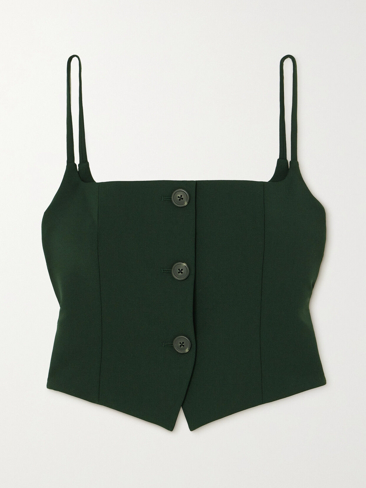 Helmut Lang - Cropped Twill Top - Green