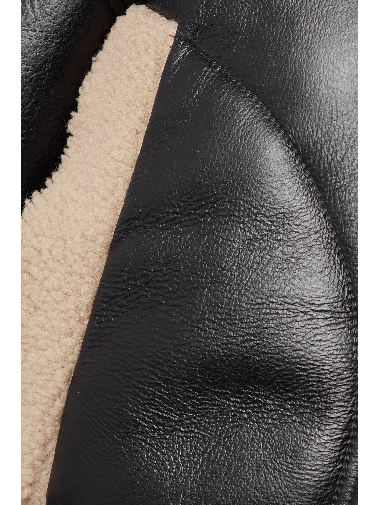 Halfboy Cropped Shearling Jacket In Black