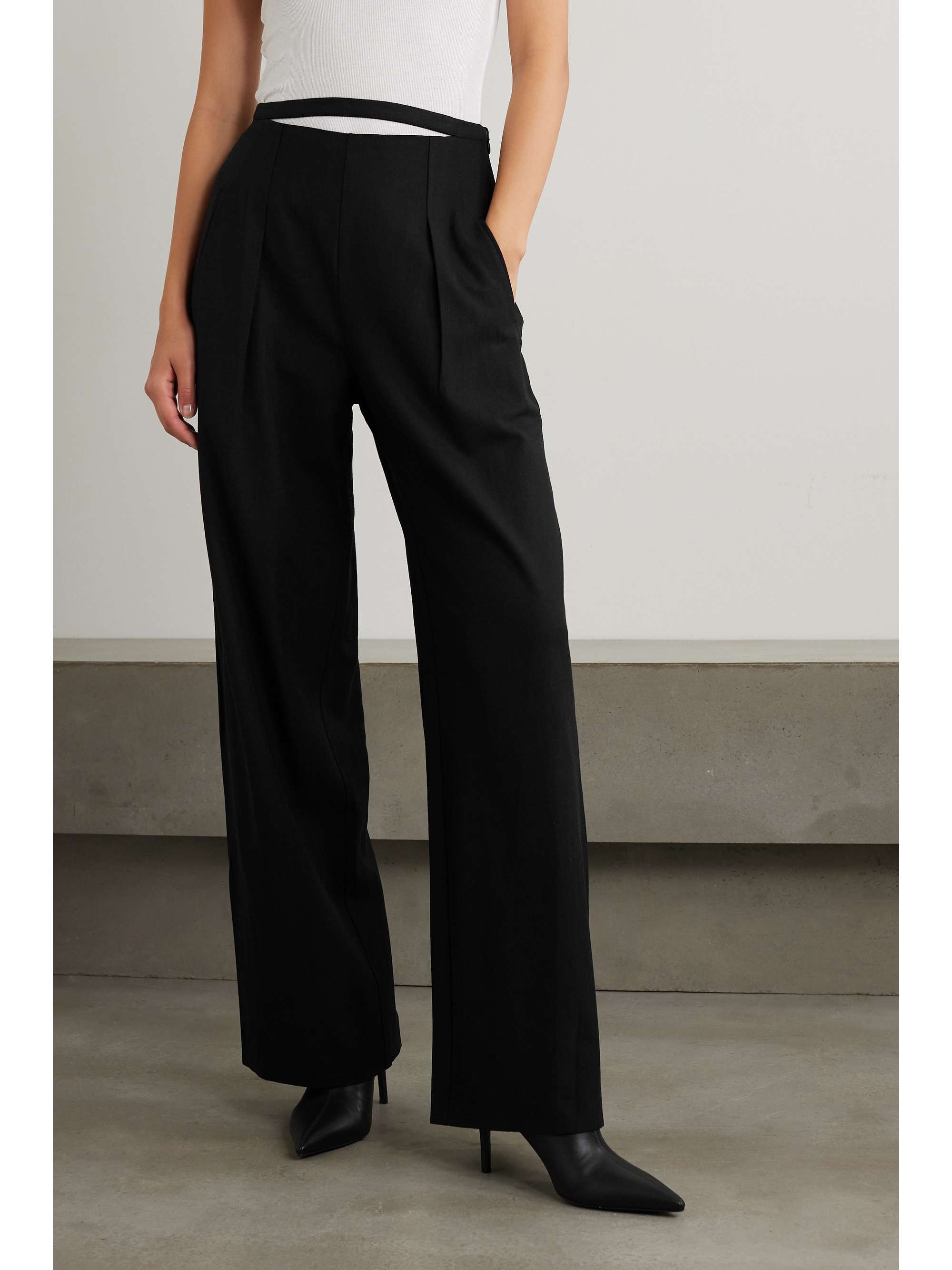 CULT GAIA Tasha cutout pleated woven wide-leg pants | NET-A-PORTER