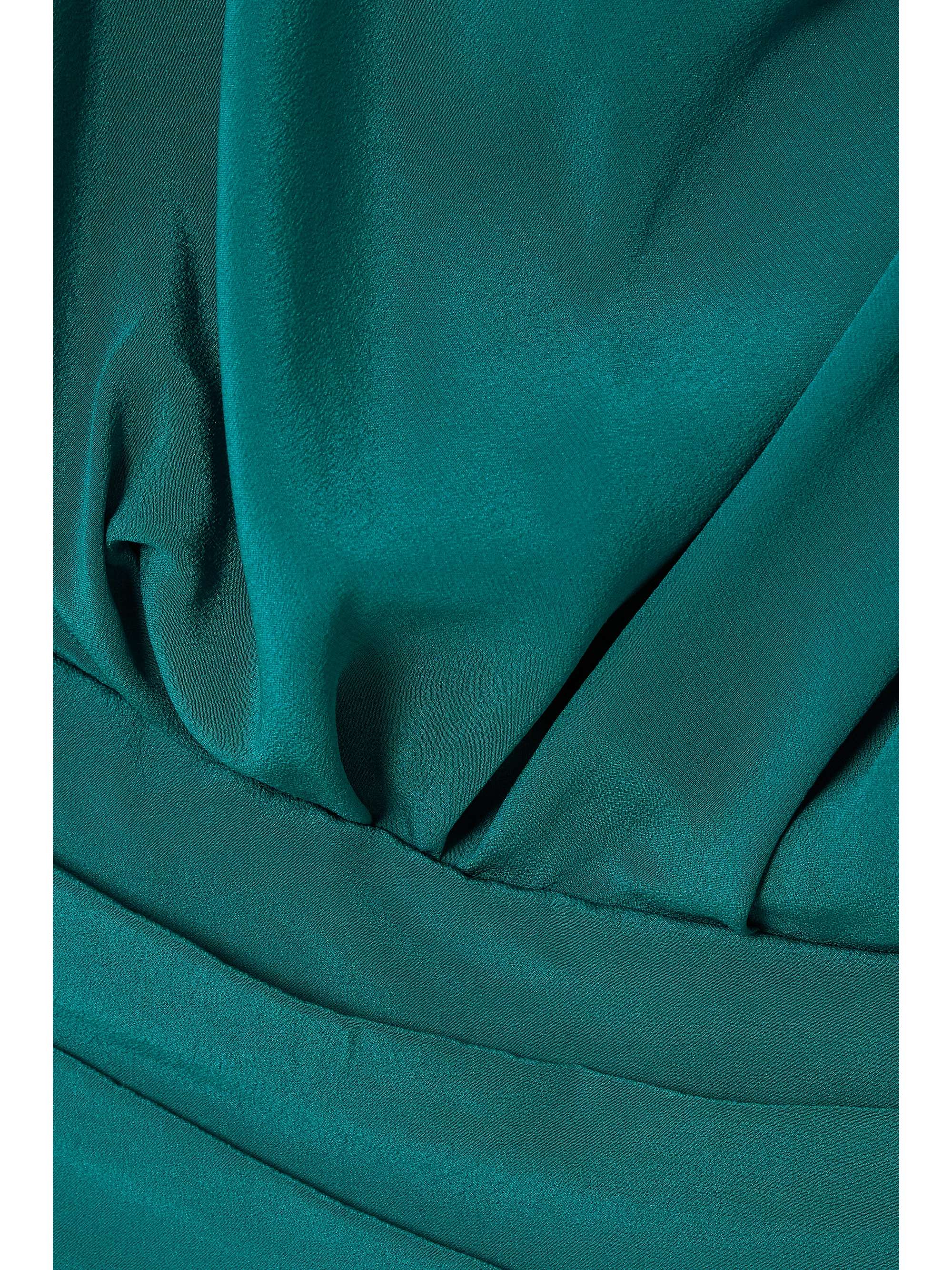 CULT GAIA Barbossa gathered pleated silk halterneck midi dress NETA