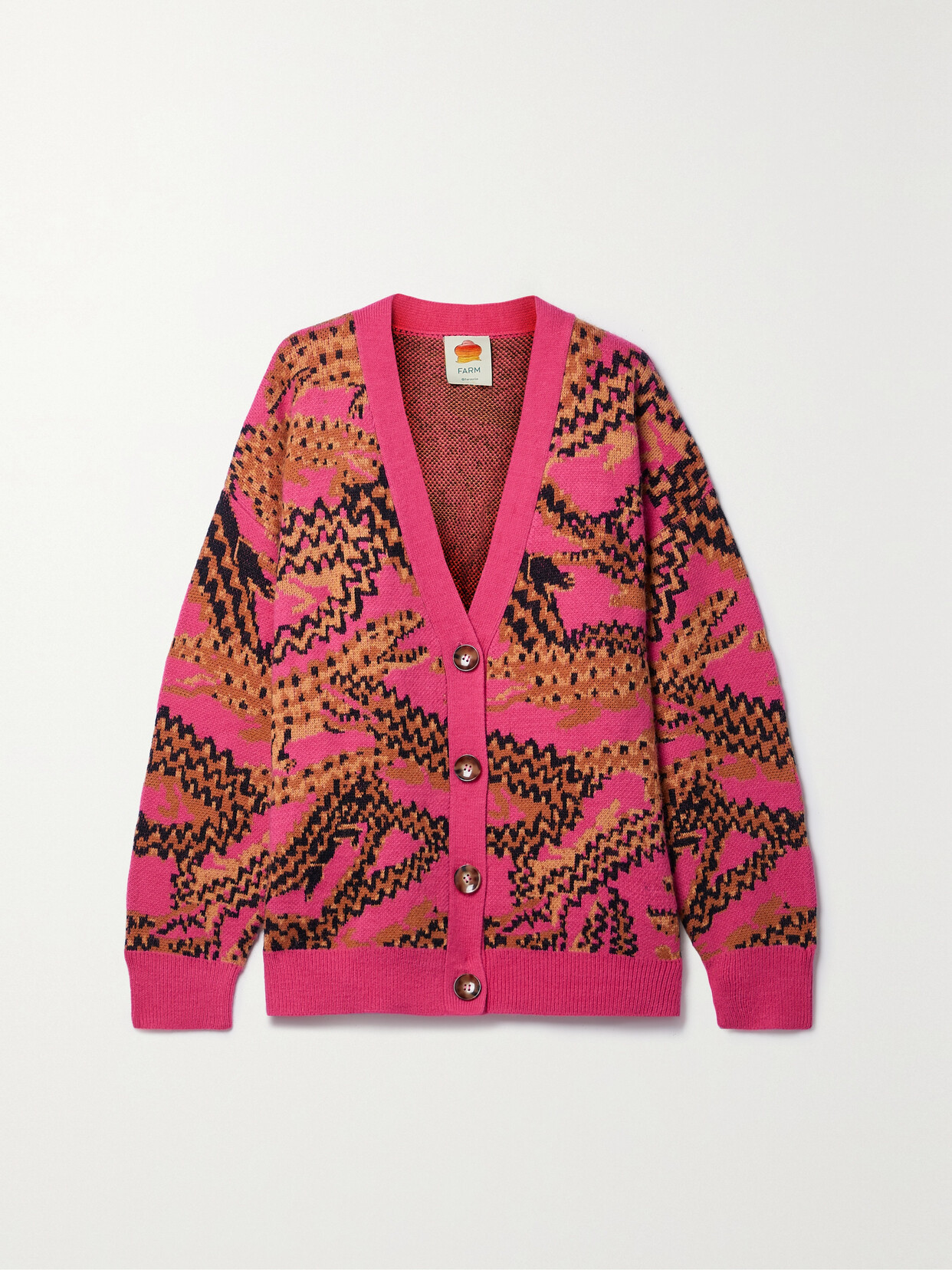 FARM RIO JACQUARD-KNIT CARDIGAN