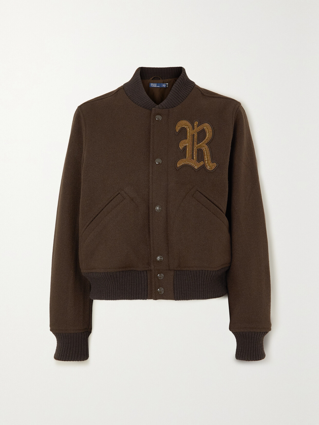 Polo Ralph Lauren - Appliquéd Wool-blend Bomber Jacket - Brown