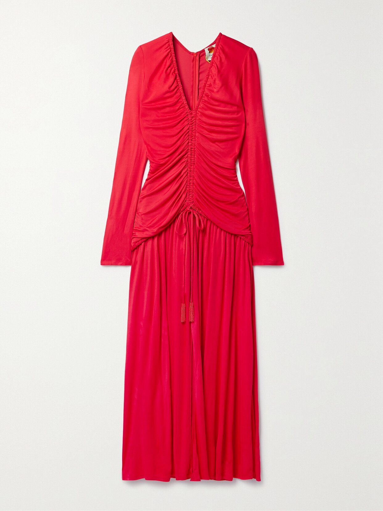 Farm Rio Gathered Stretch-jersey Midi Dress - x small