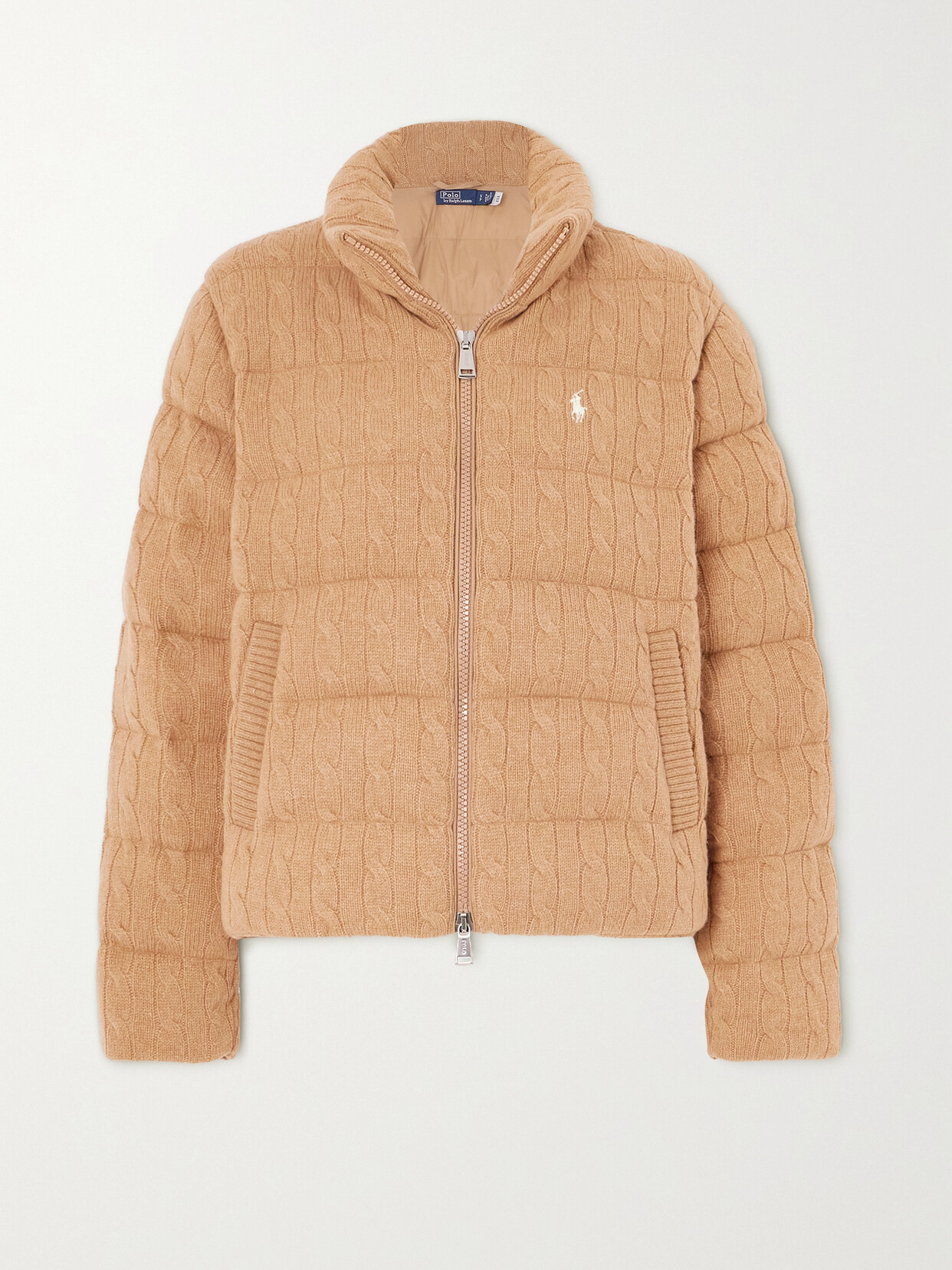 Polo Ralph Lauren - Embroidered Cable-knit Wool And Cashmere-blend Jacket - Brown