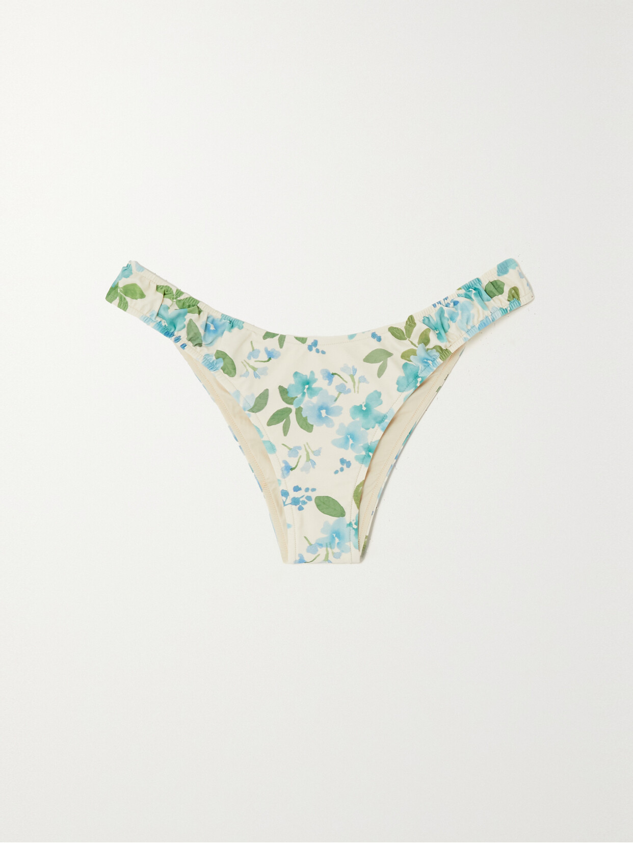 Peony - + Net Sustain Curve Ruched Stretch-econyl Bikini Briefs - Blue