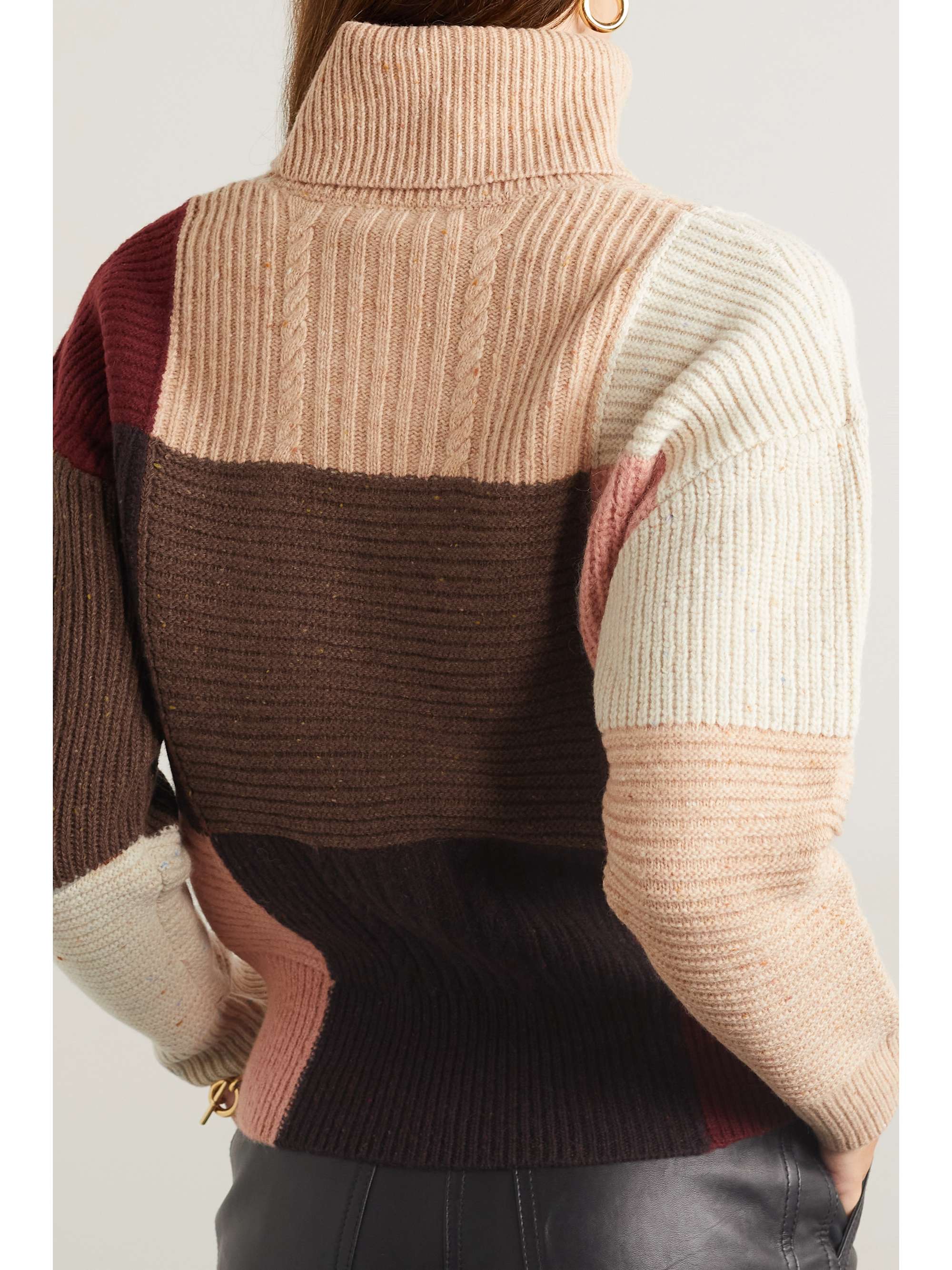 A.L.C. Wyatt color-block ribbed wool-blend turtleneck sweater