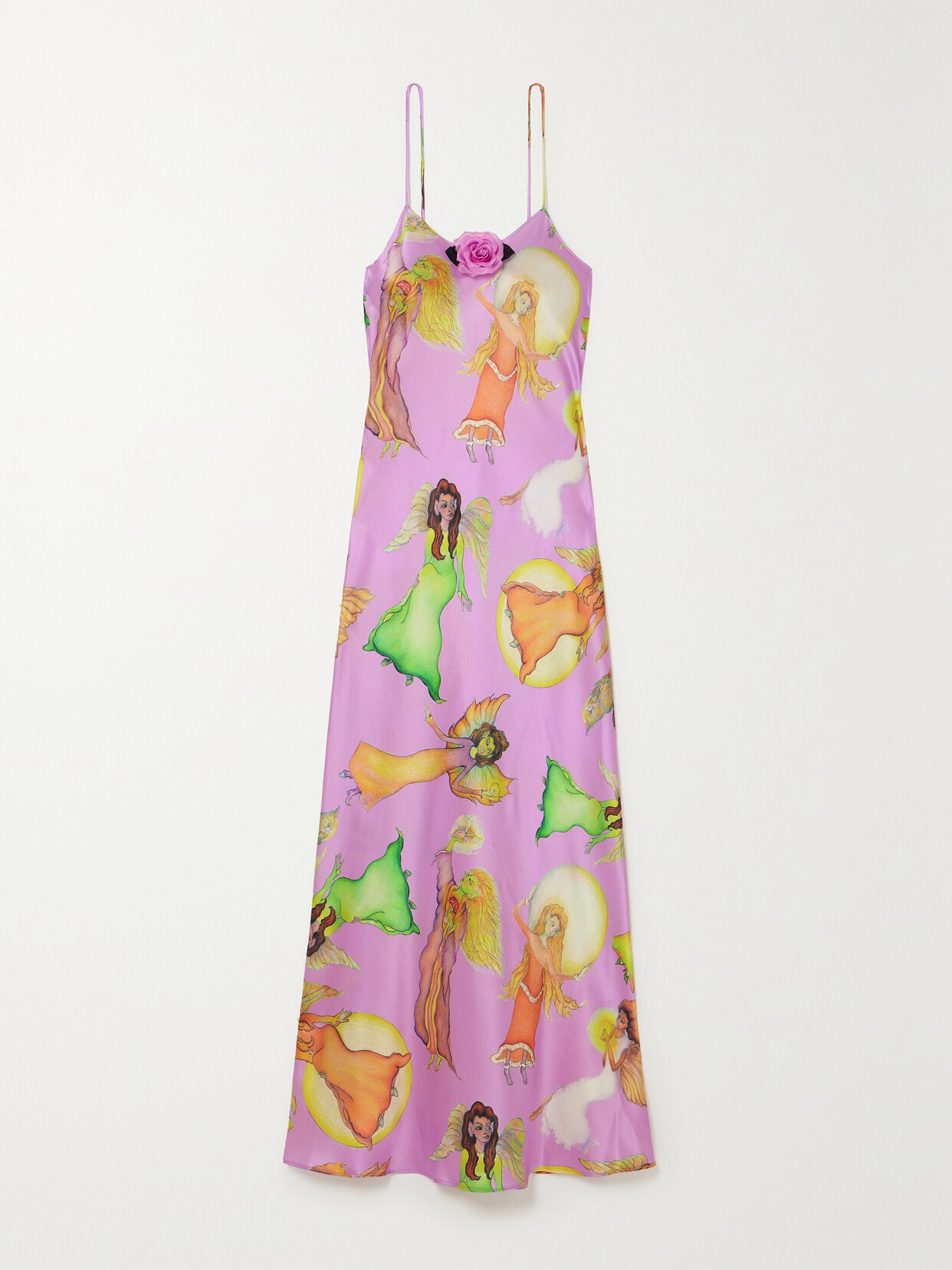 Rodarte - Embellished Printed Silk-satin Midi Dress - Purple