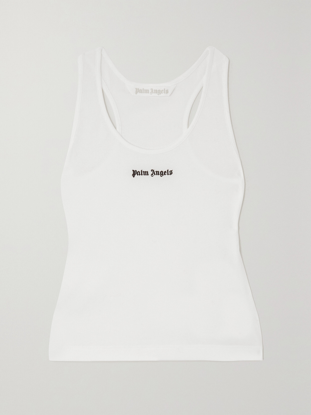 Palm Angels Printed Ribbed Cotton-jersey Tank - White
