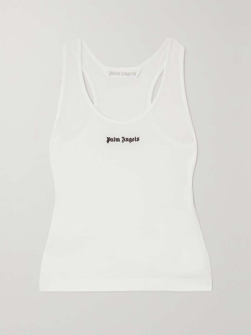 Palm Angels Printed Ribbed Cotton-jersey Tank - x large
