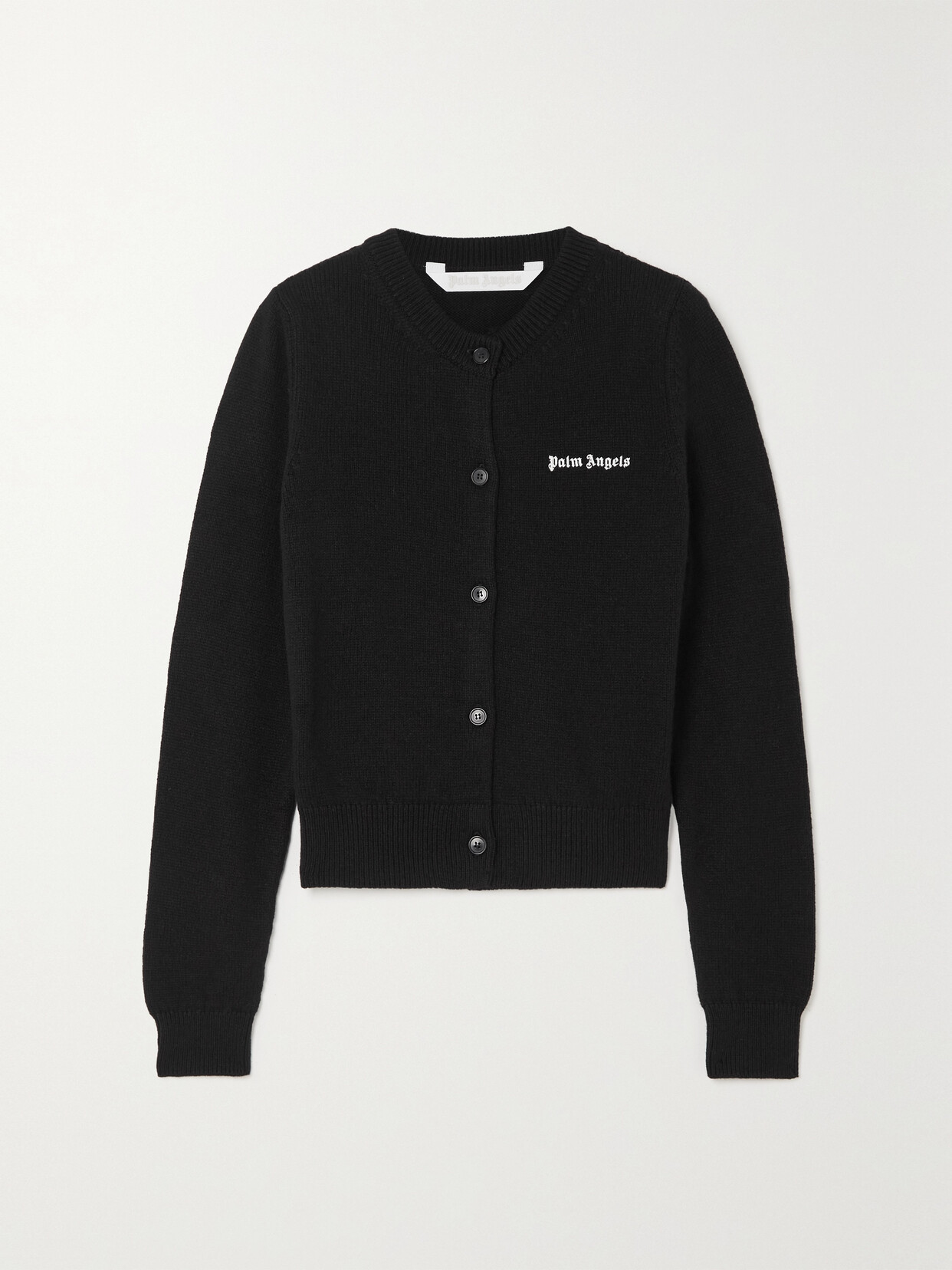 Palm Angels - Embroidered Knitted Cardigan - Black