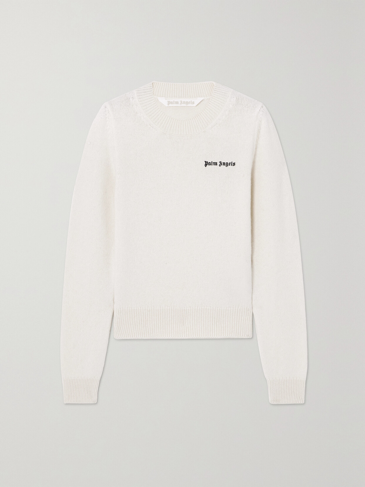 Palm Angels - Embroidered Knitted Sweater - Off-white