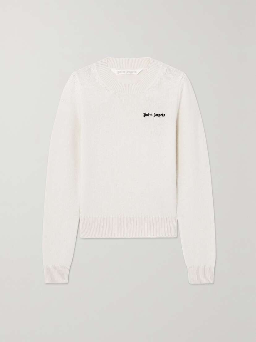 Palm Angels Embroidered Knitted Sweater