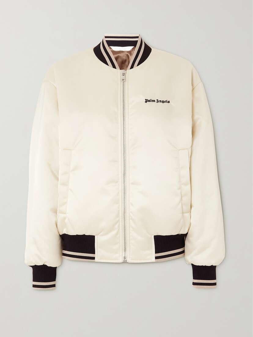 Palm Angels Embroidered Shell Bomber Jacket