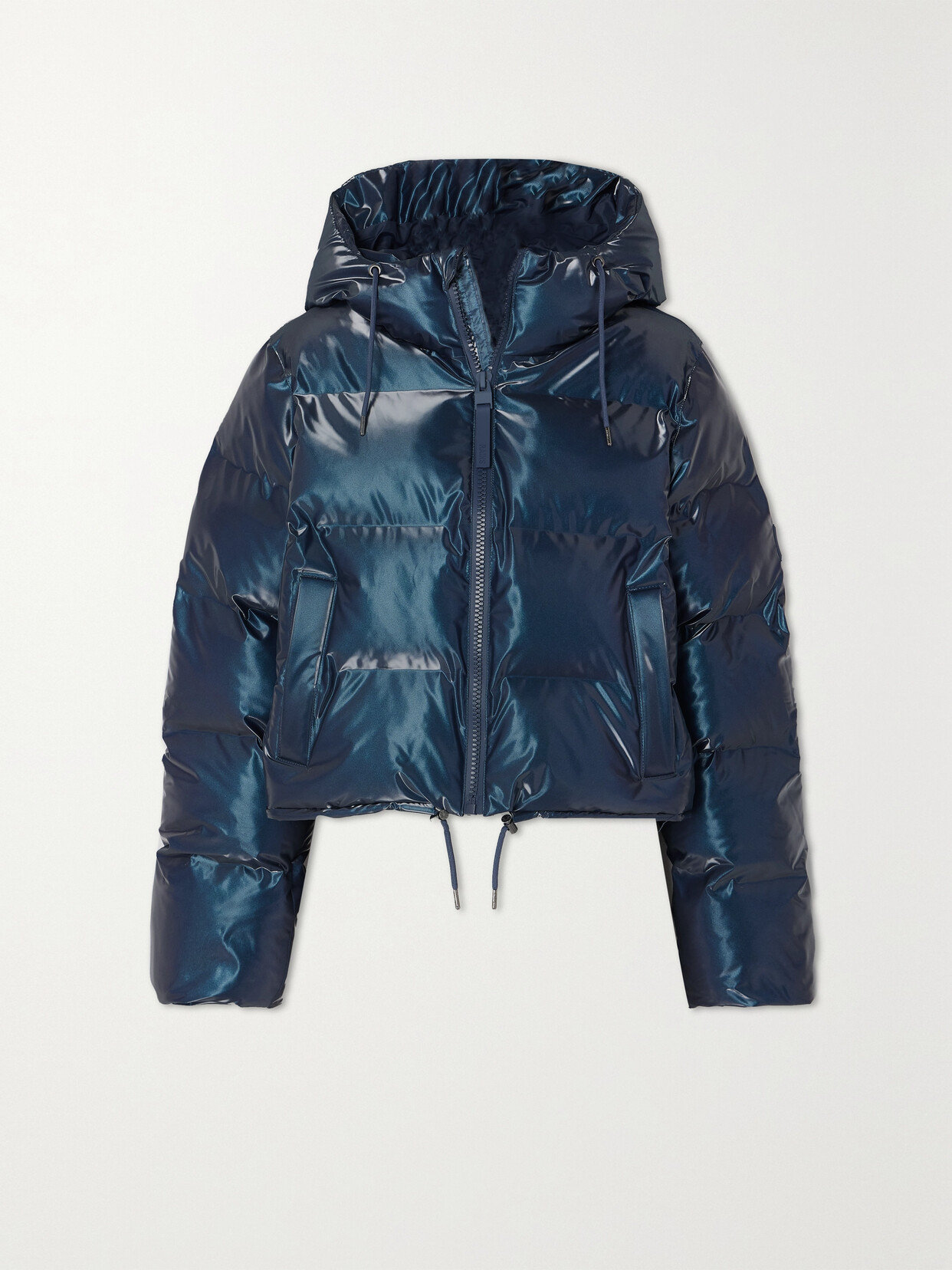 Rains - W Alta Hooded Padded Glossed-shell Coat - Blue