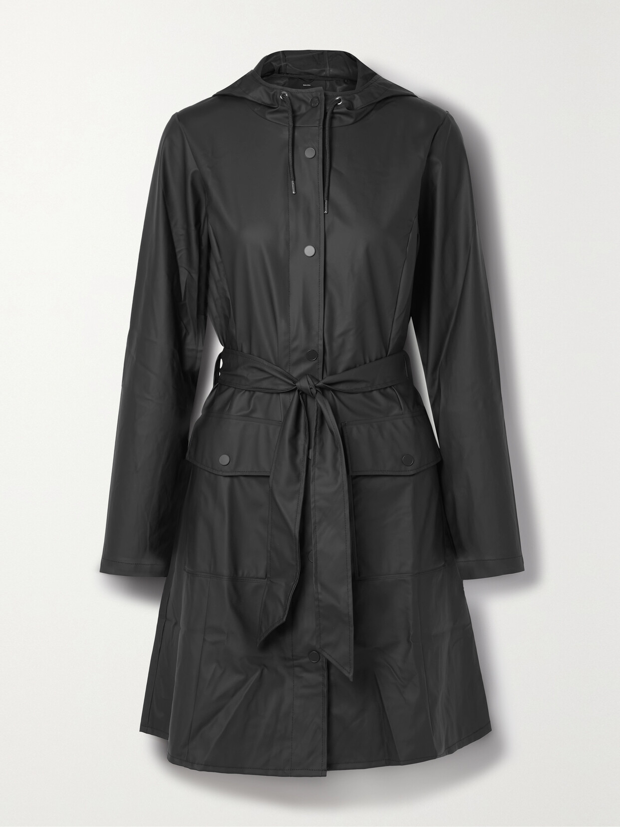 Rains - Hooded Belted Coated-shell Jacket - Black