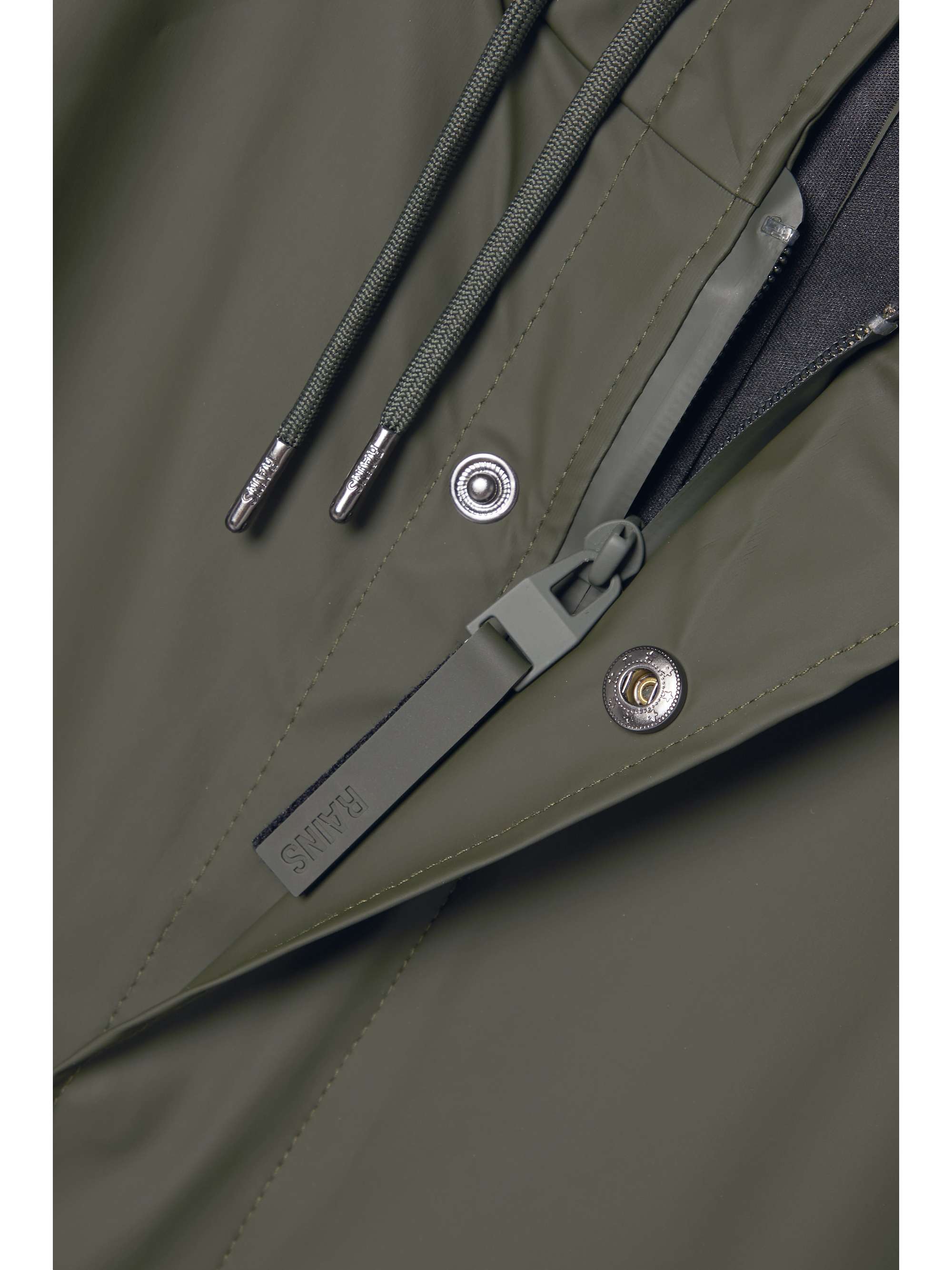 RAINS Hooded coated-shell parka