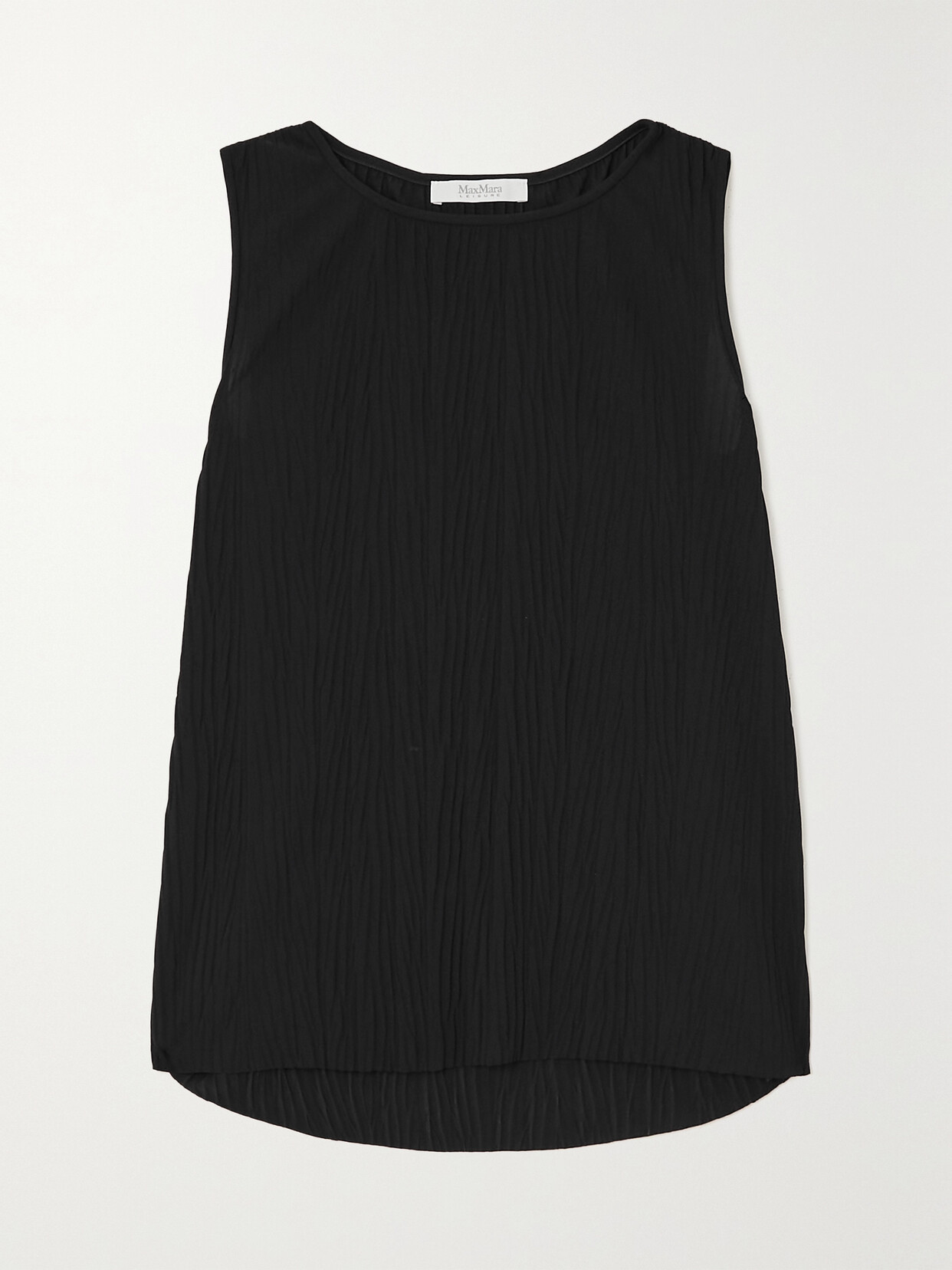 Max Mara Leisure Dyser Crinkled Plissé-crepe Top In Black