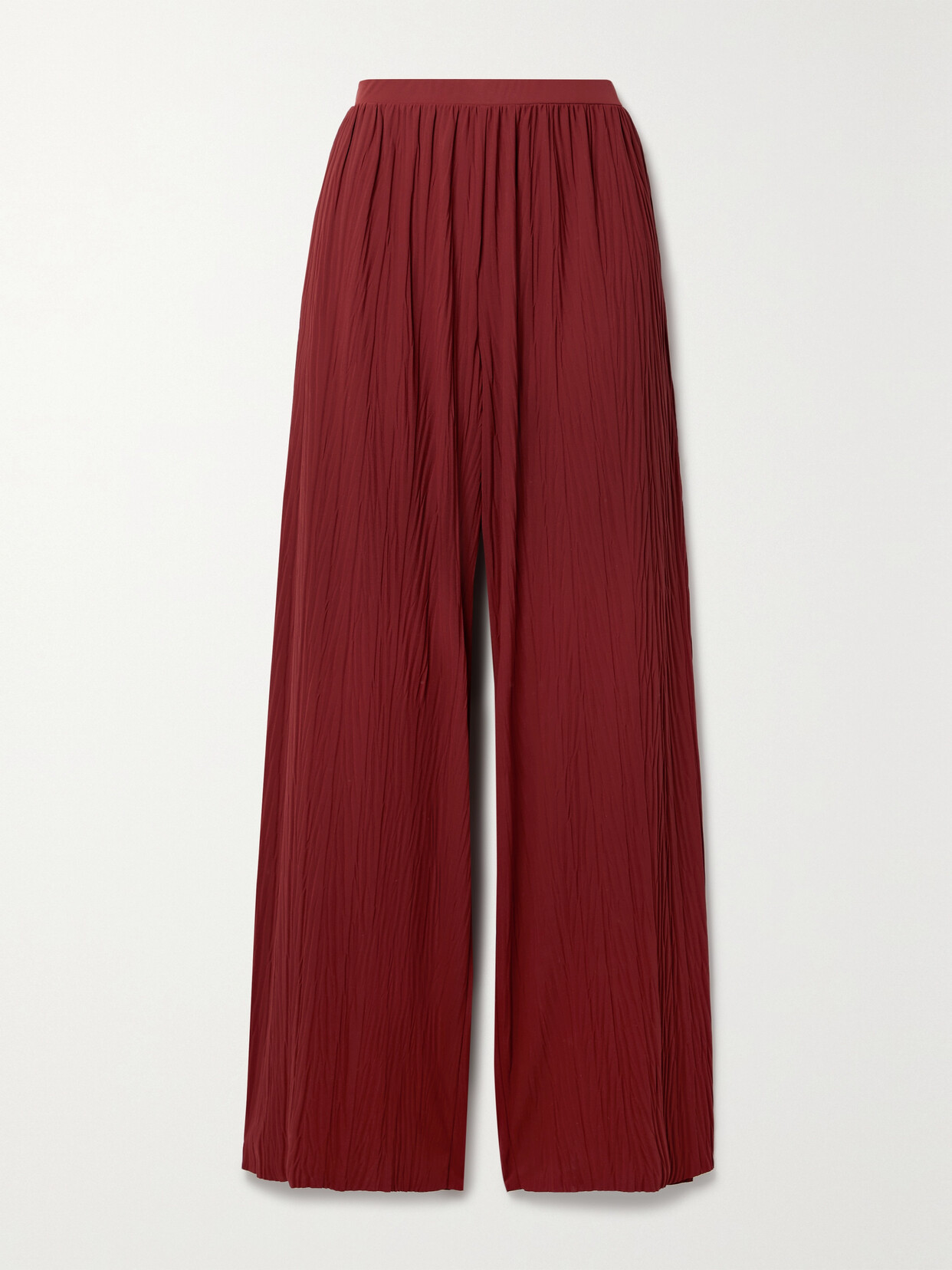Max Mara - Leisure Alfonsa Plissé-crepe Wide-leg Pants - Burgundy