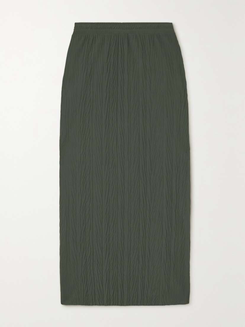 Max Mara Leisure Carnia Crinkled Plissé-jersey Midi Skirt