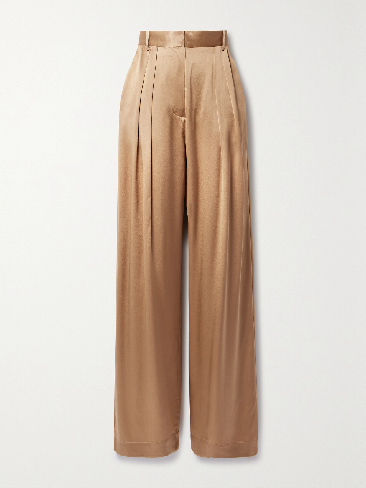 Michael Lo Sordo - Boy Pleated Silk-satin Wide-leg Pants - Gold