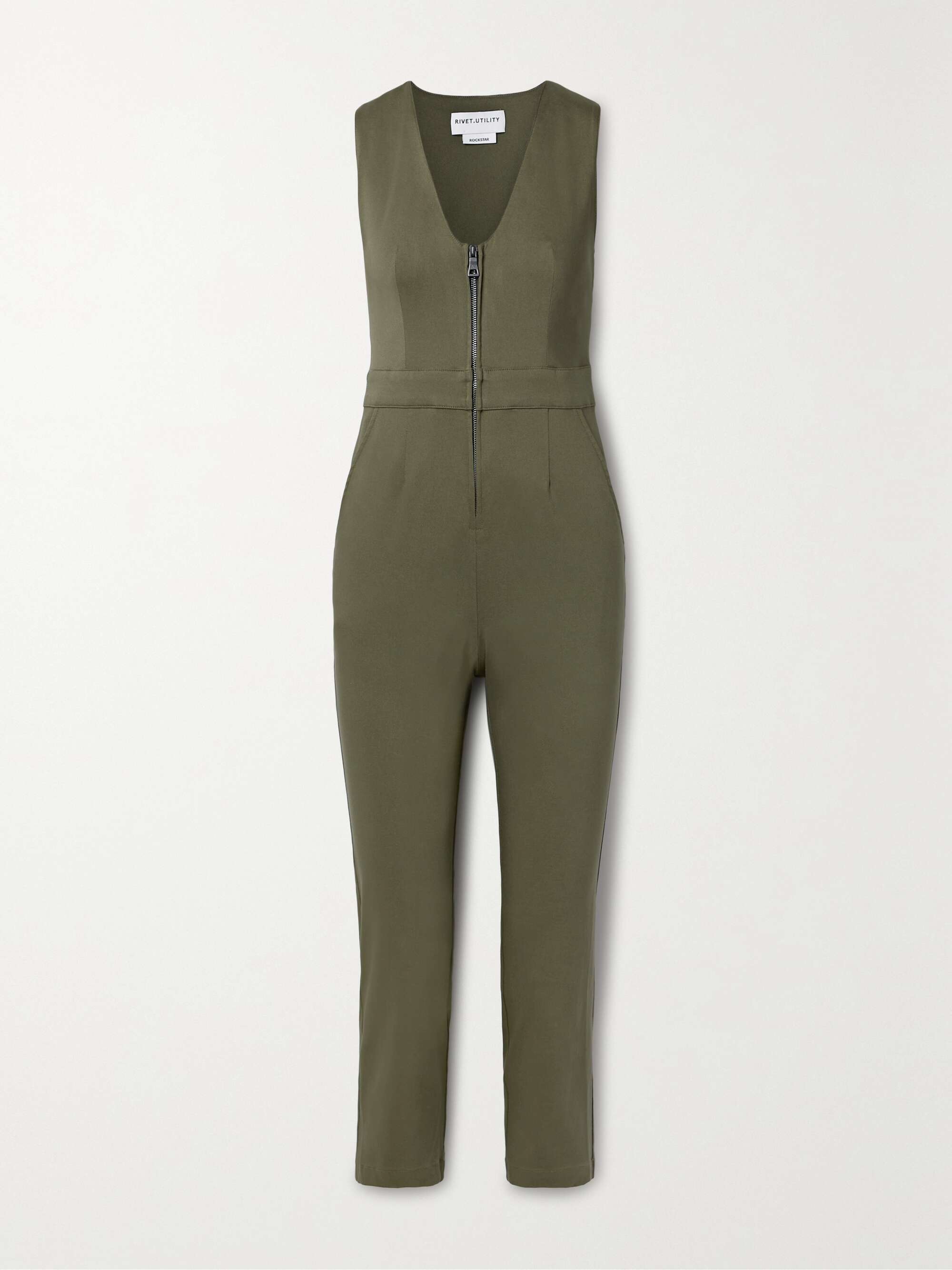 RIVET UTILITY Rockstar cropped stretch twill jumpsuit NET A PORTER
