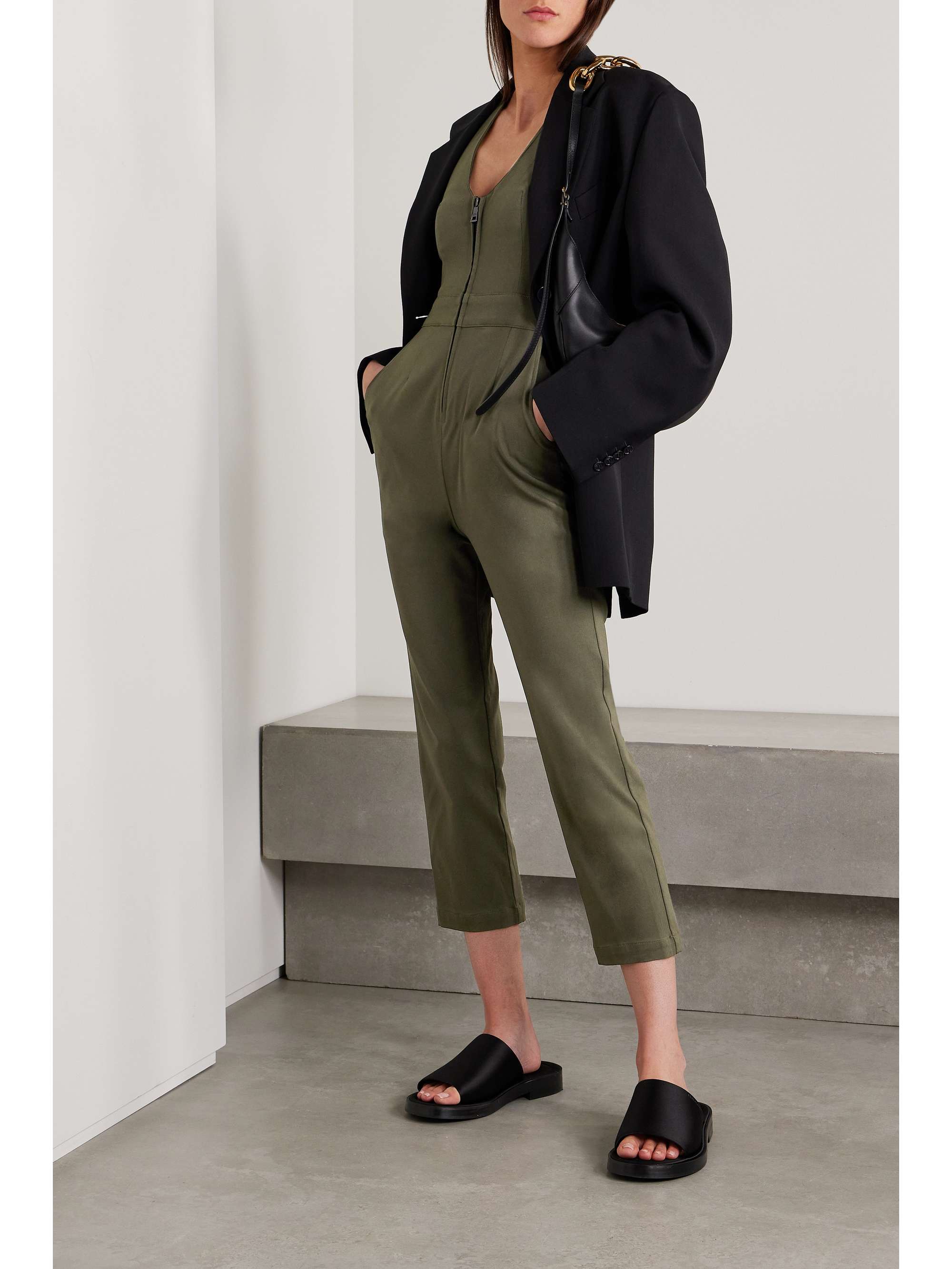 RIVET UTILITY Rockstar cropped stretch twill jumpsuit NET A PORTER