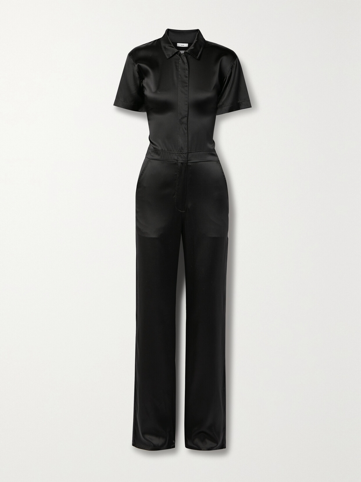 Rivet Utility - Icon Silk-blend Satin Jumpsuit - Black