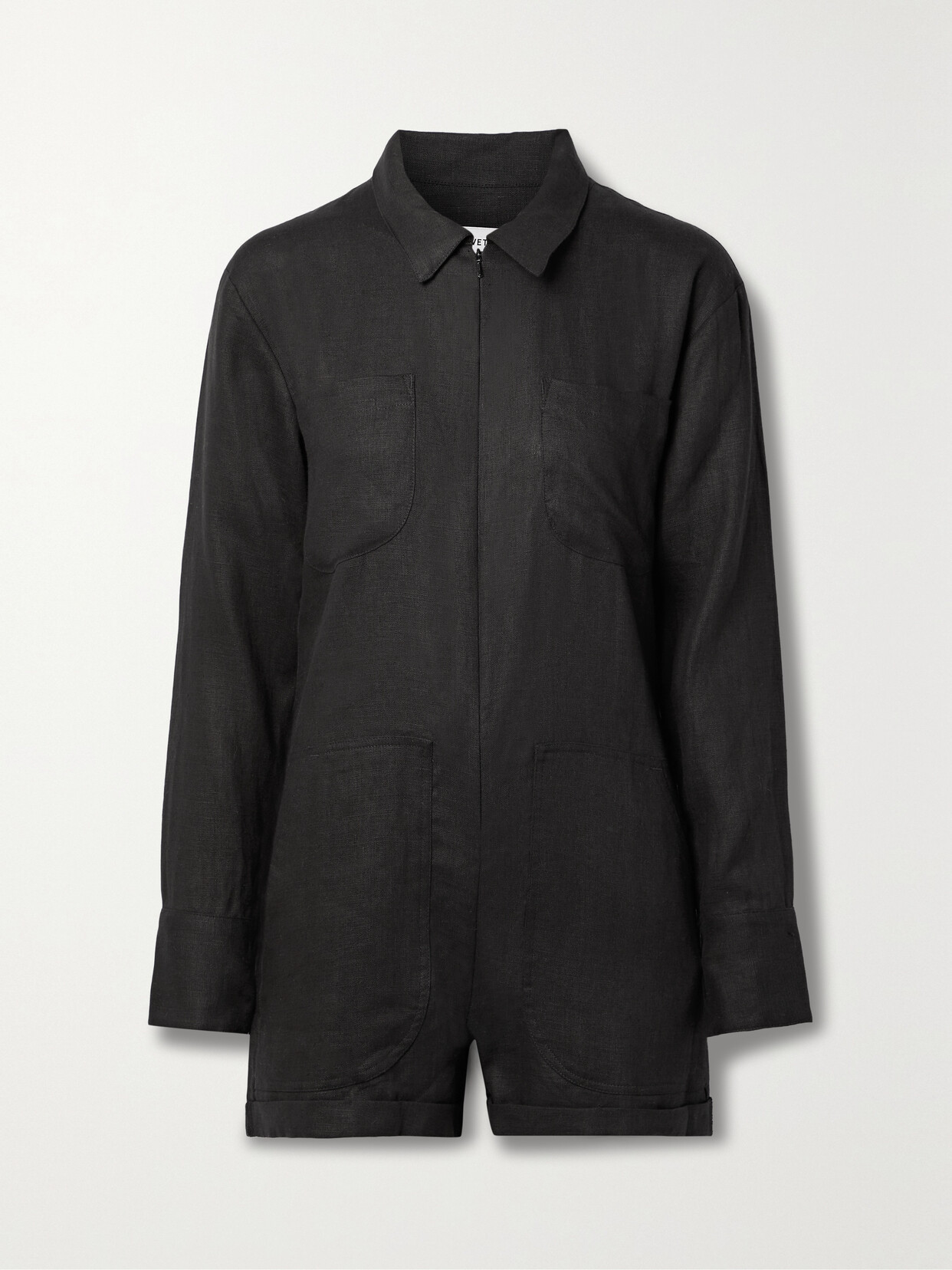 Rivet Utility Hotshot Linen Playsuit - Black