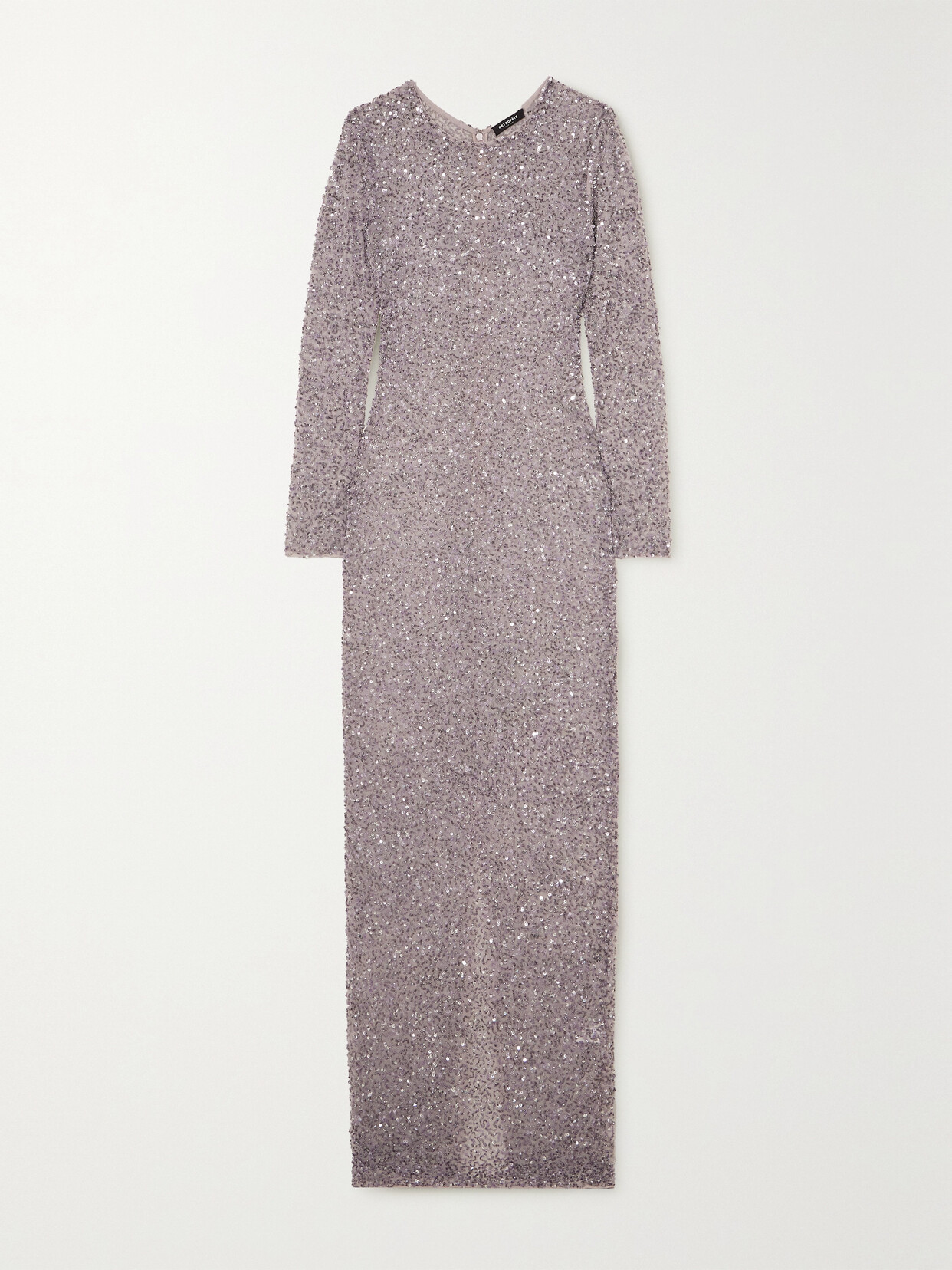 Retrofête Heidi Embellished Mesh Gown - Gray