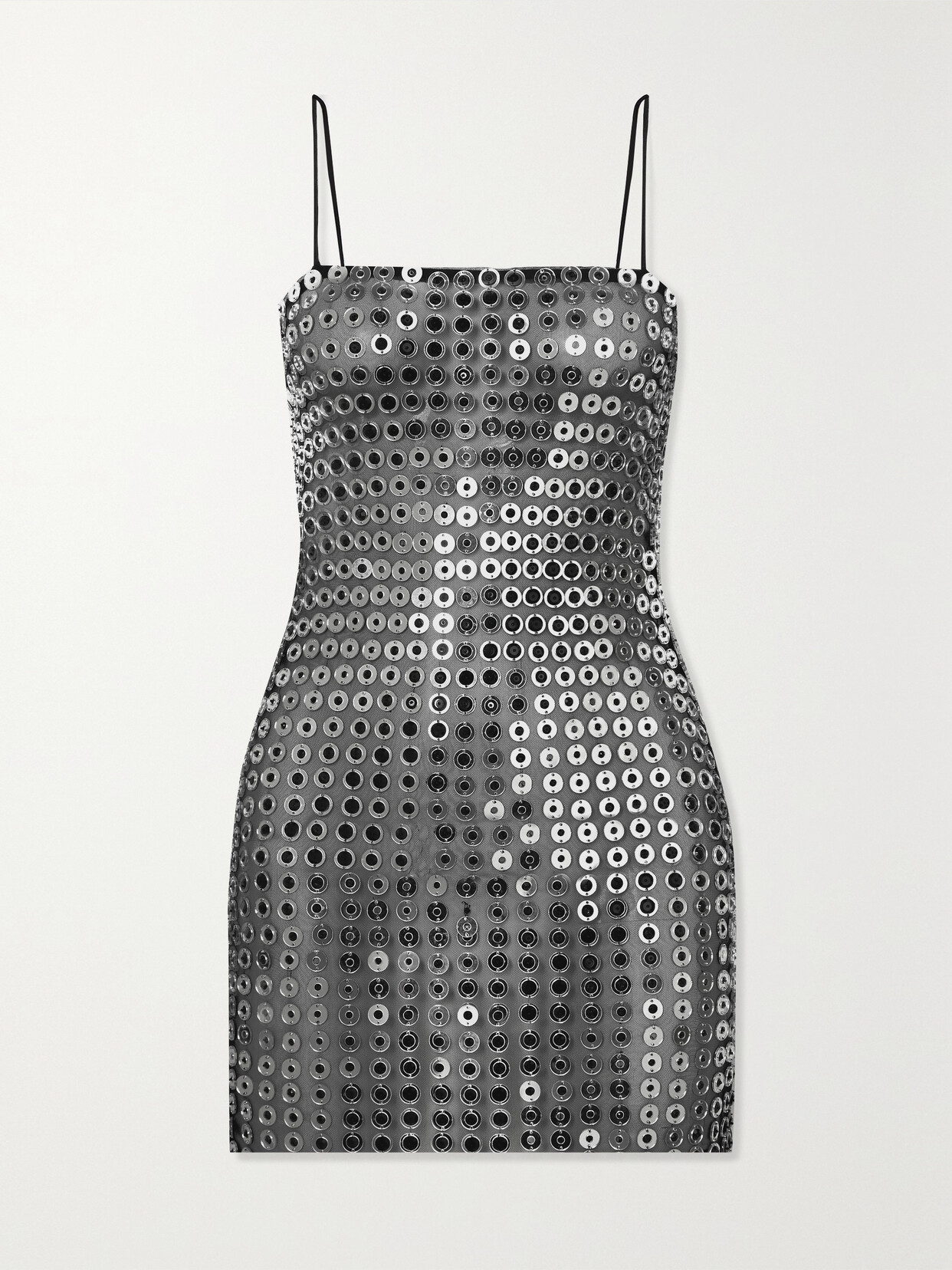 Retrofête Maddy Embellished Tulle Mini Dress - Silver