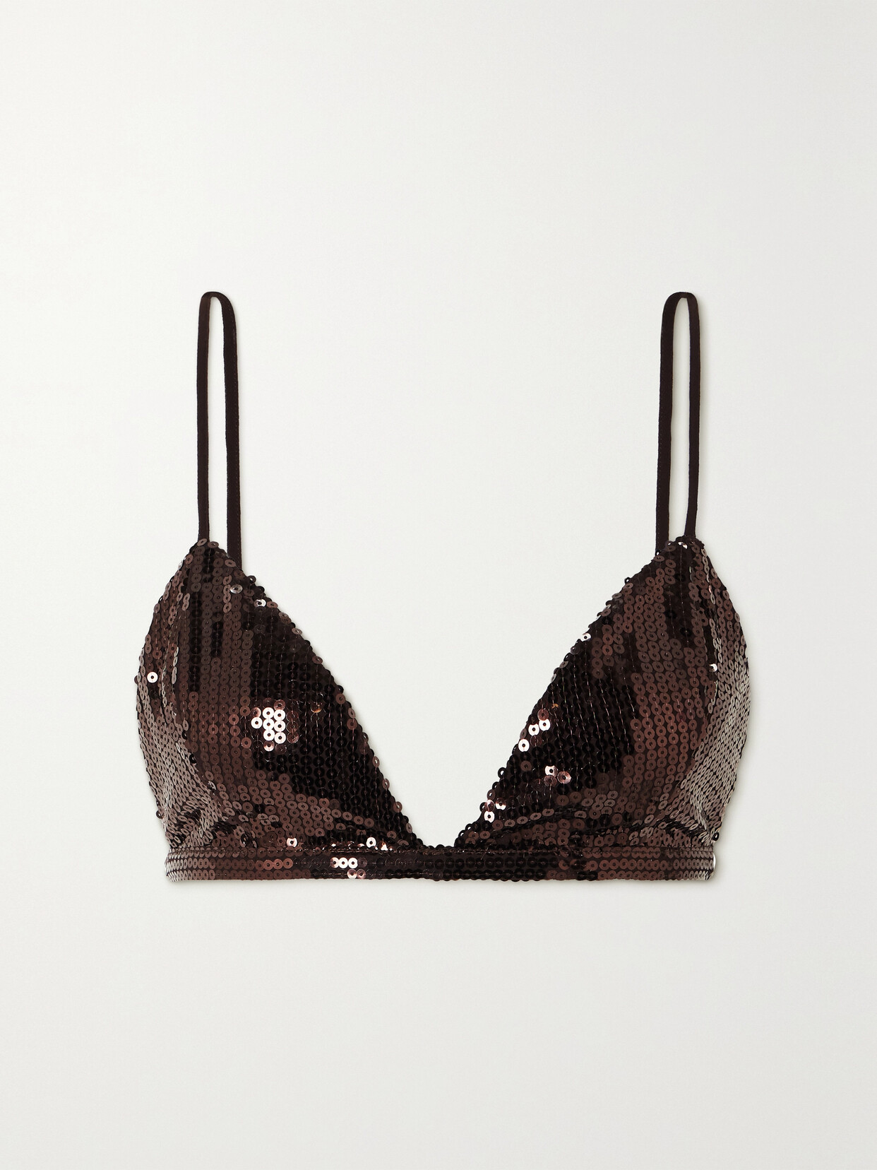 RETROFÉTE LIBRA SEQUINED CREPE BRALETTE