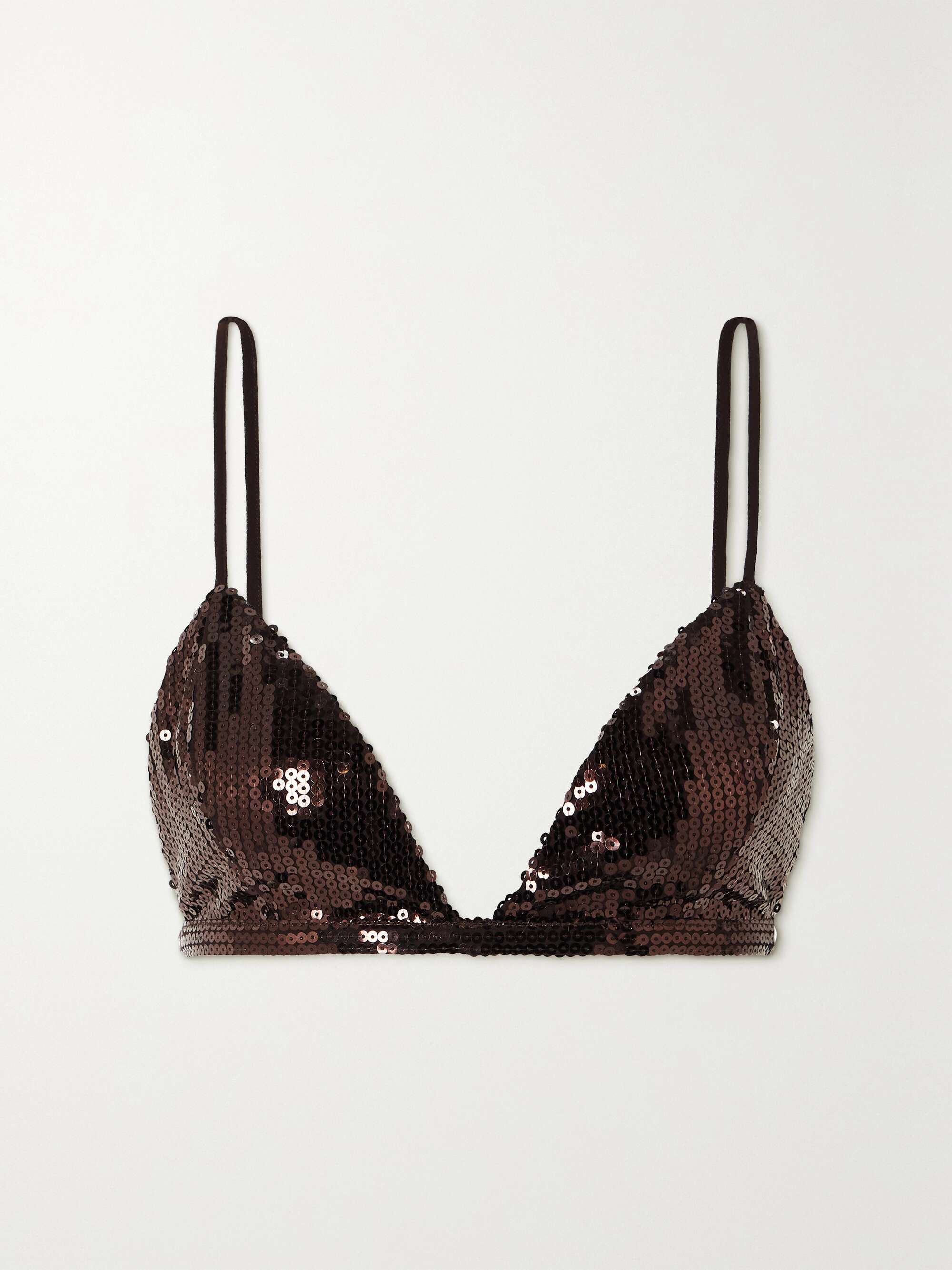 RETROFÊTE Libra sequined crepe bralette