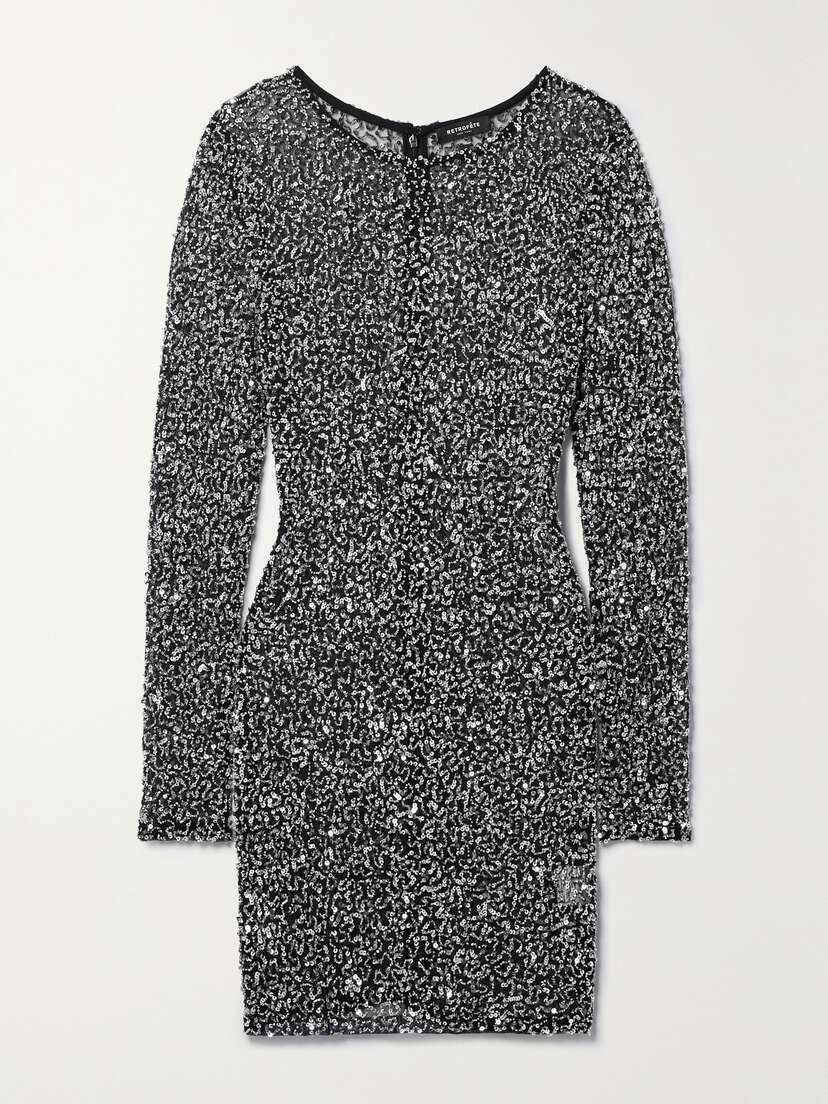 Retrofête Emani Embellished Tulle Mini Dress - x large