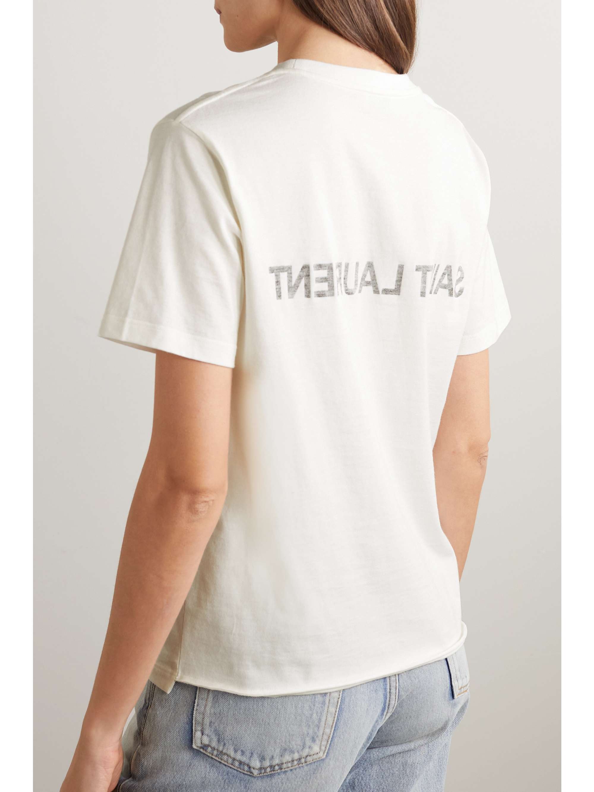 SAINT LAURENT Printed cotton-jersey T-shirt