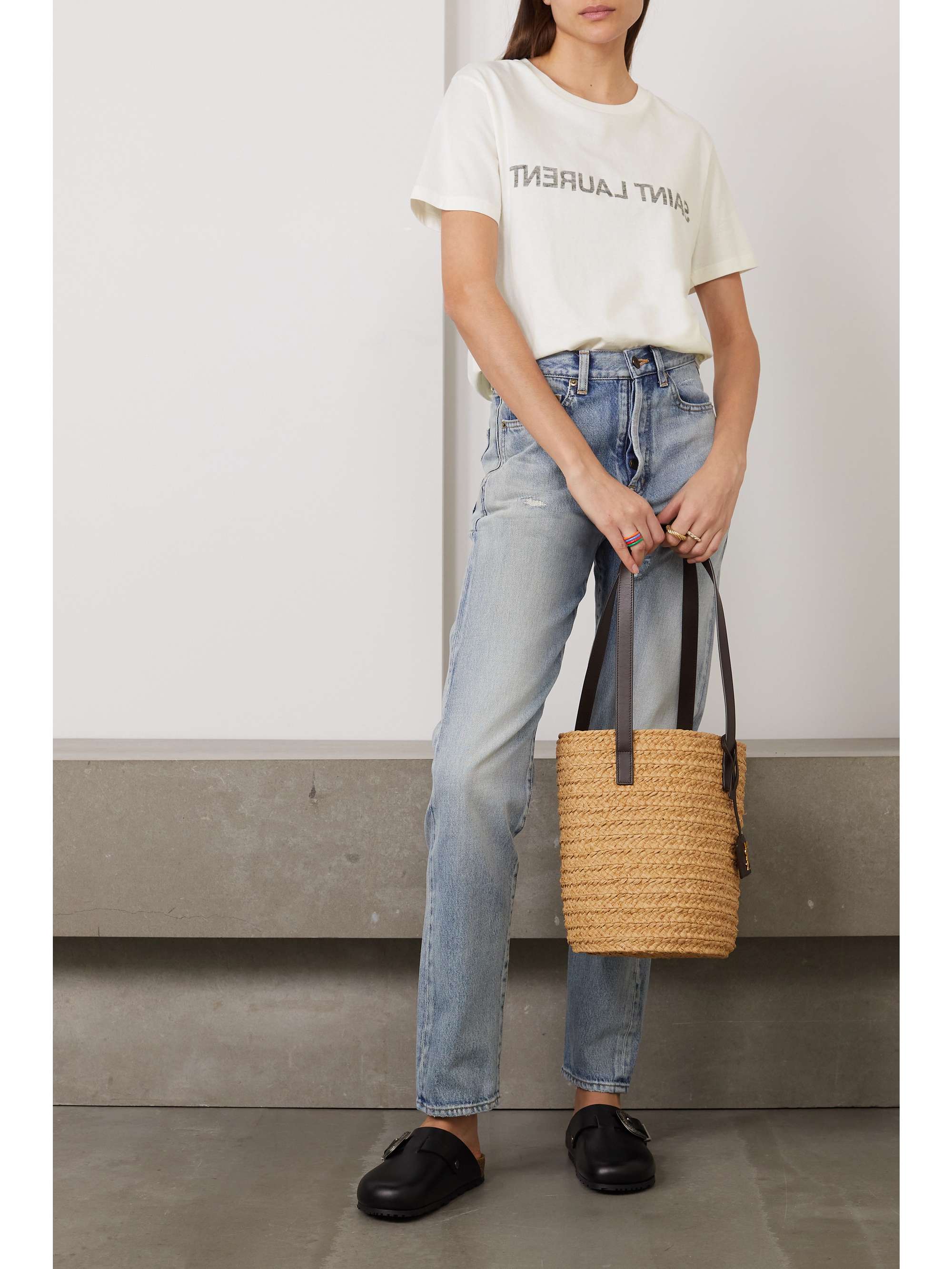 SAINT LAURENT Printed cotton-jersey T-shirt