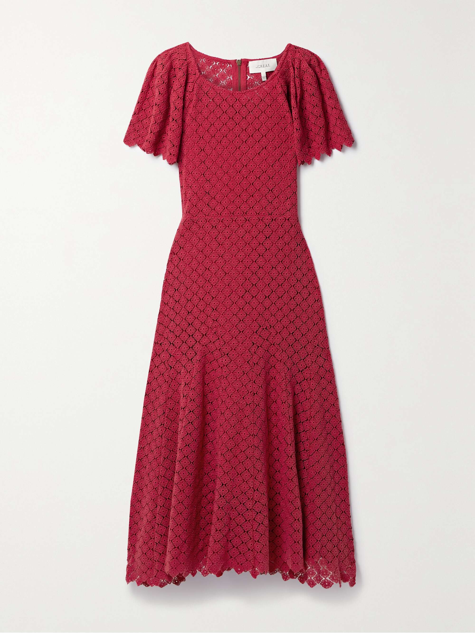 THE GREAT. The Harmony cotton-guipure lace midi dress | NET-A-PORTER