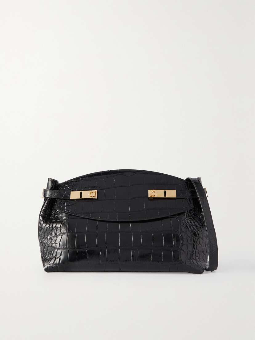 Ferragamo Hug Large Croc-effect Leather Shoulder Bag
